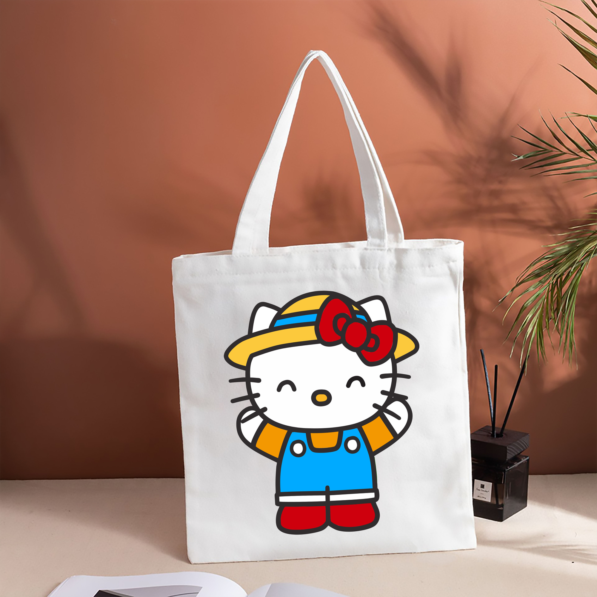 Hello Kitty ハローキティ 縦型キャンバス生地手提げバッグ　トートバッグ