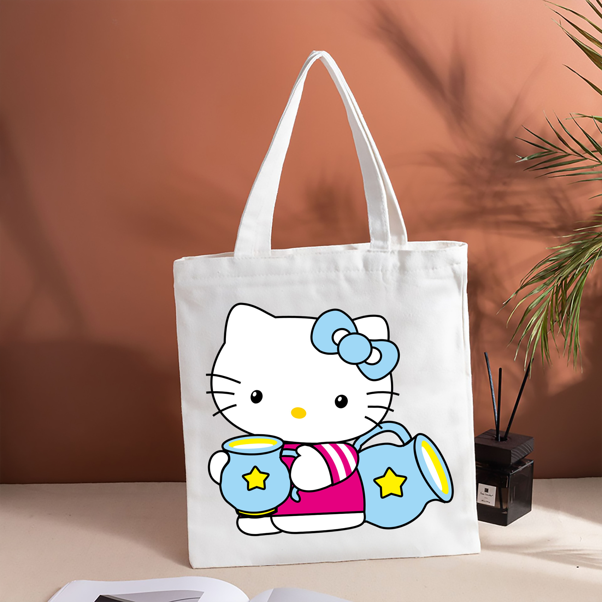 Hello Kitty ハローキティ 縦型キャンバス生地手提げバッグ　トートバッグ