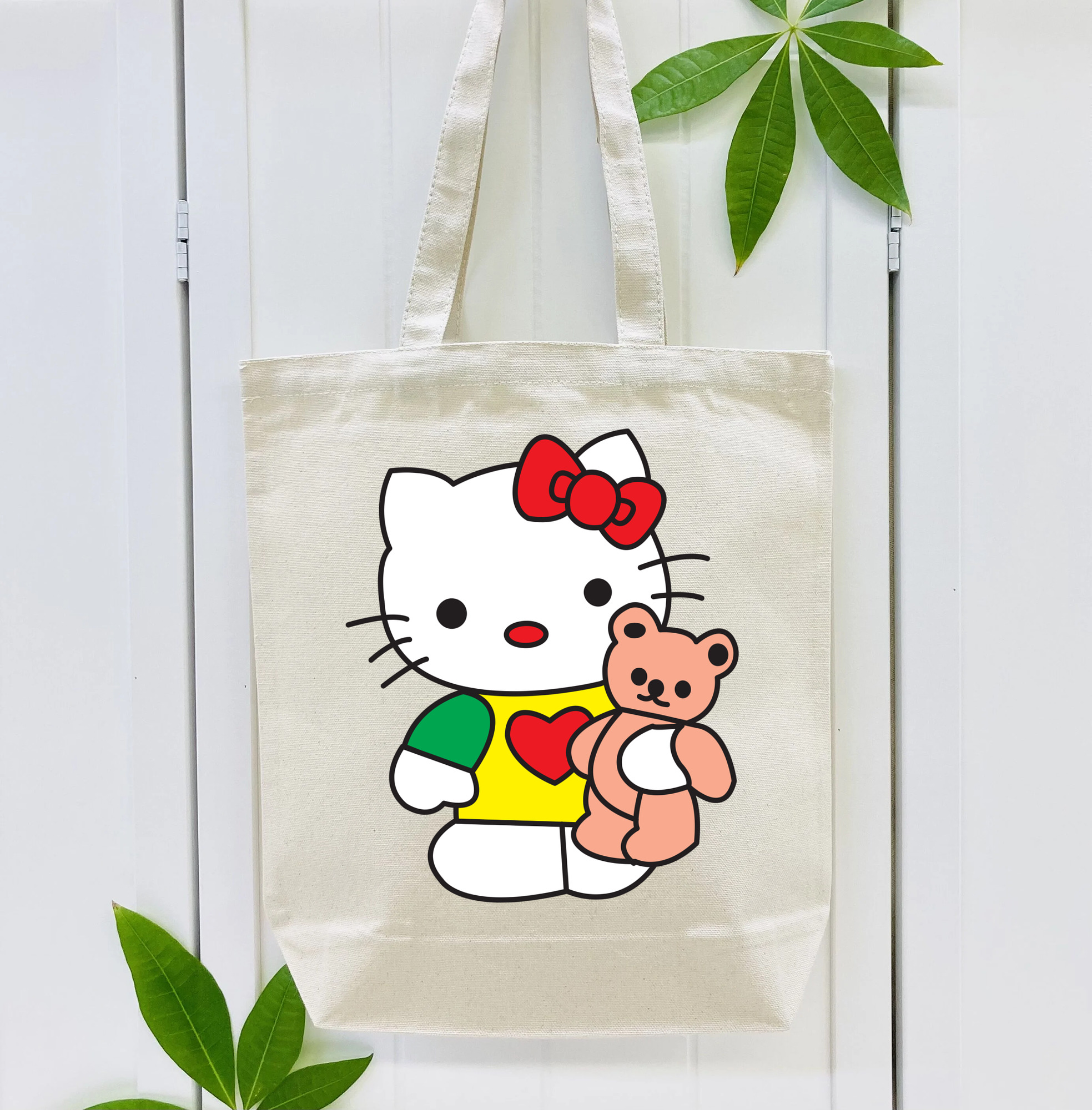 Hello Kitty ハローキティ 縦型キャンバス生地手提げバッグ　トートバッグ