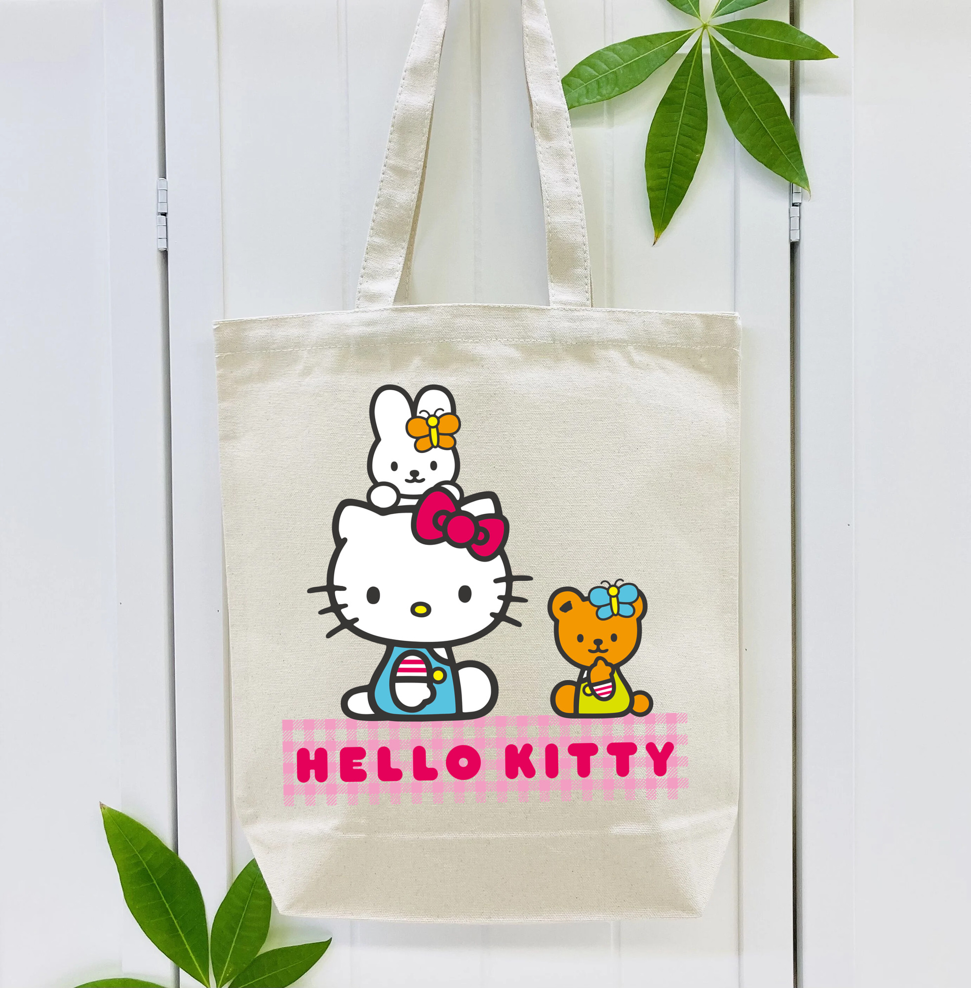 Hello Kitty ハローキティ 縦型キャンバス生地手提げバッグ　トートバッグ