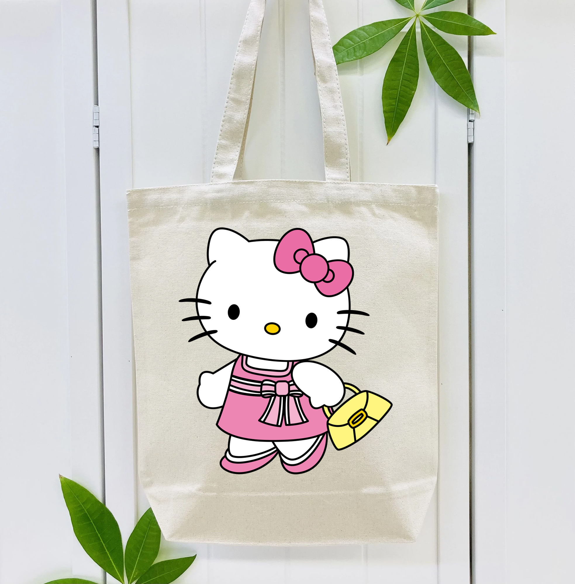 Hello Kitty ハローキティ 縦型キャンバス生地手提げバッグ　トートバッグ