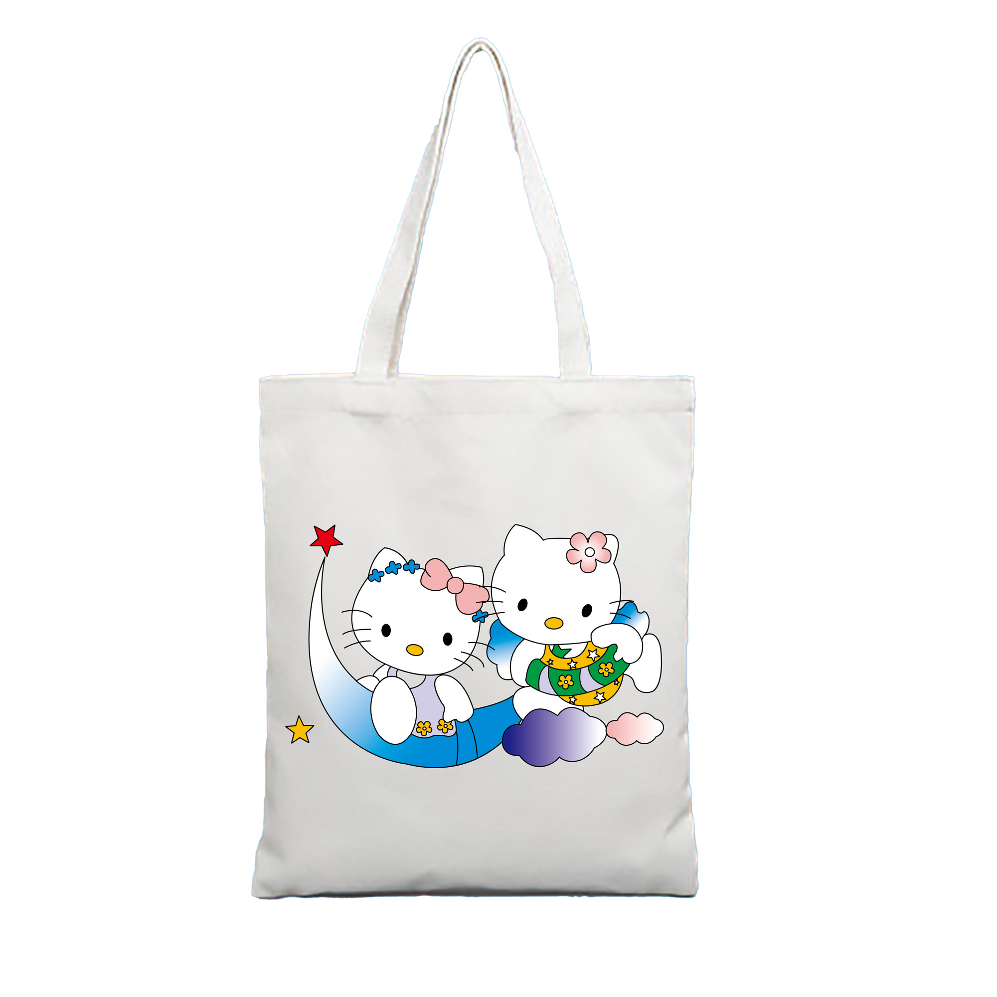 （画像用） Hello Kitty ハローキティ 縦型キャンバス生地手提げバッグ　トートバッグ