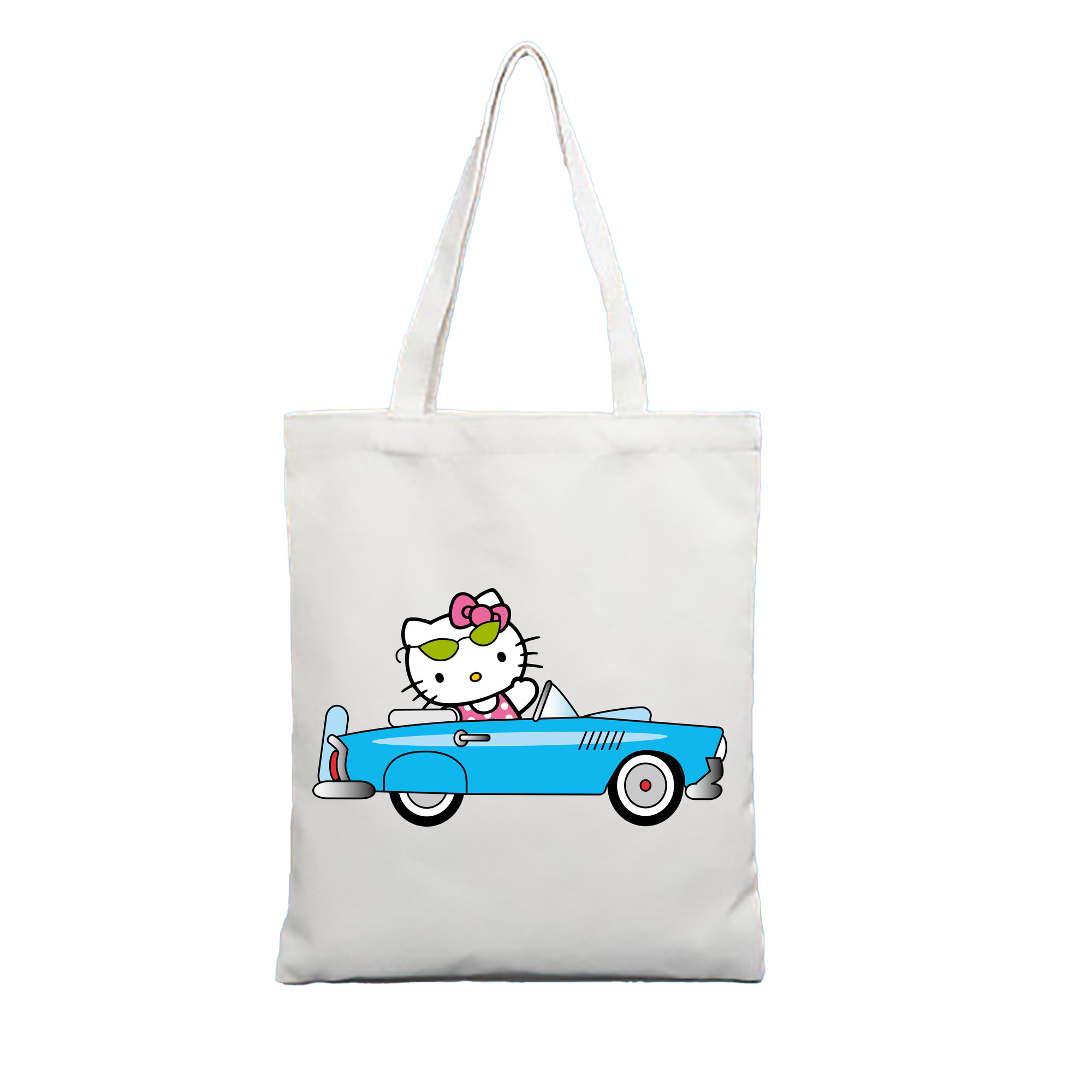 （画像用） Hello Kitty ハローキティ 縦型キャンバス生地手提げバッグ　トートバッグ