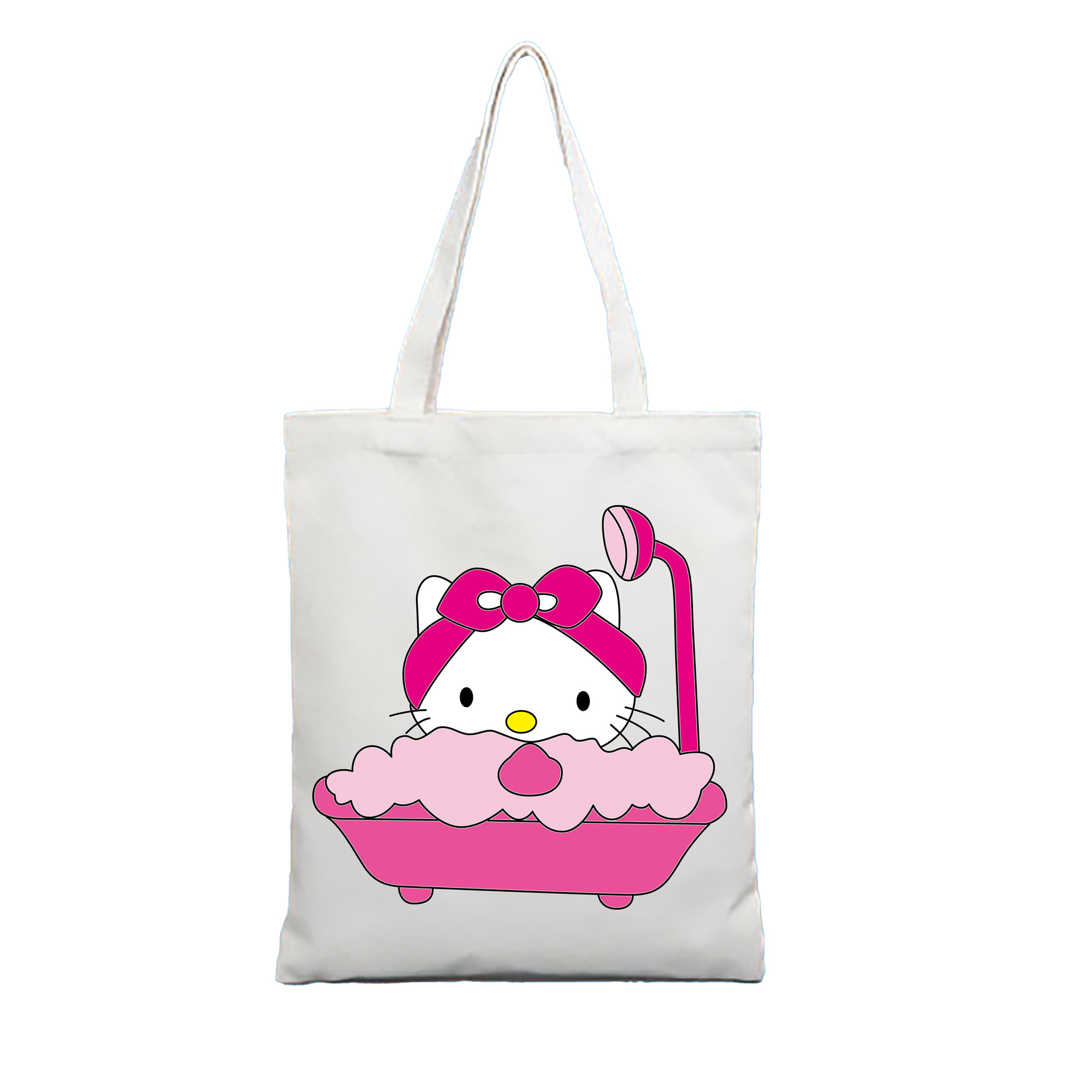 （画像用） Hello Kitty ハローキティ 縦型キャンバス生地手提げバッグ　トートバッグ