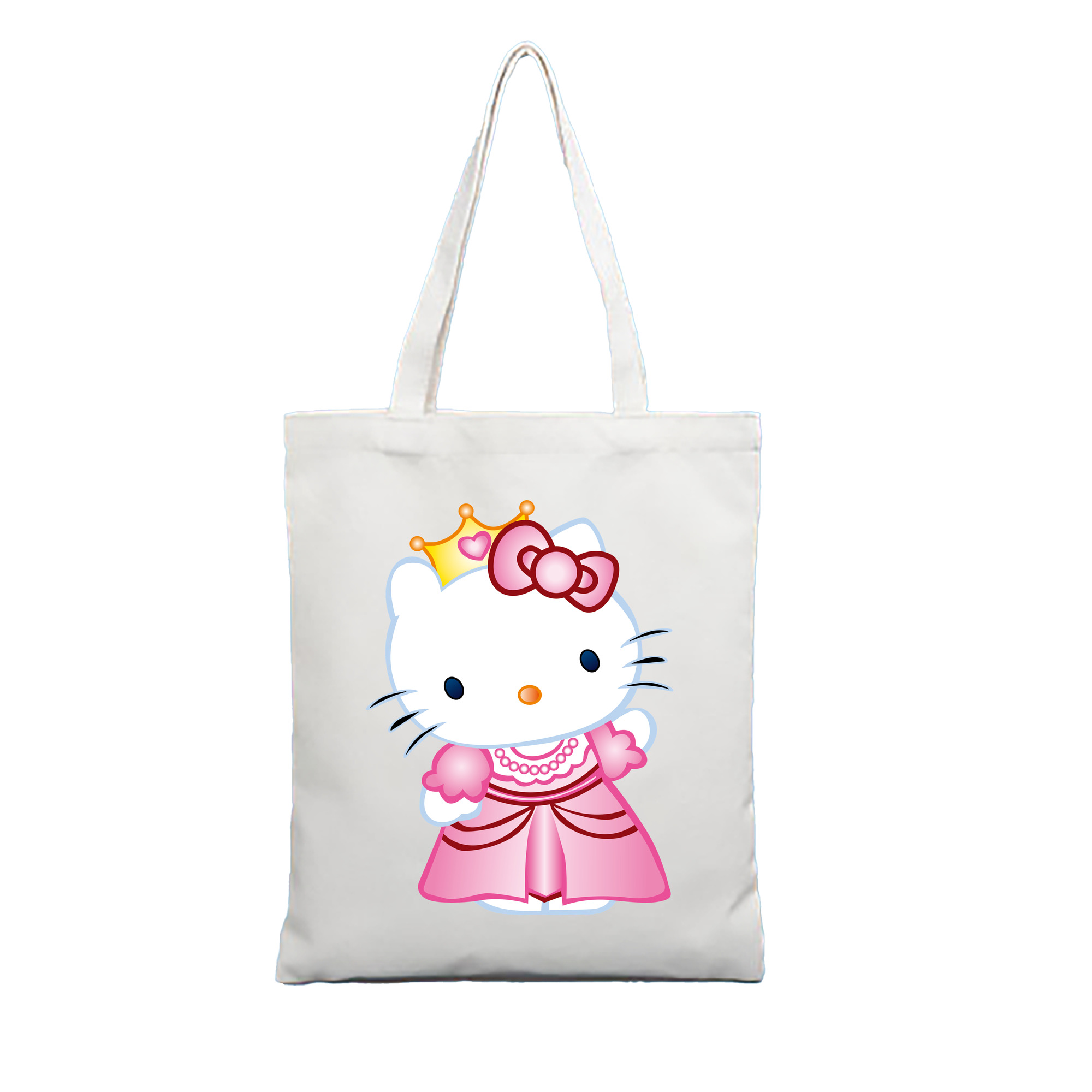 （画像用） Hello Kitty ハローキティ 縦型キャンバス生地手提げバッグ　トートバッグ