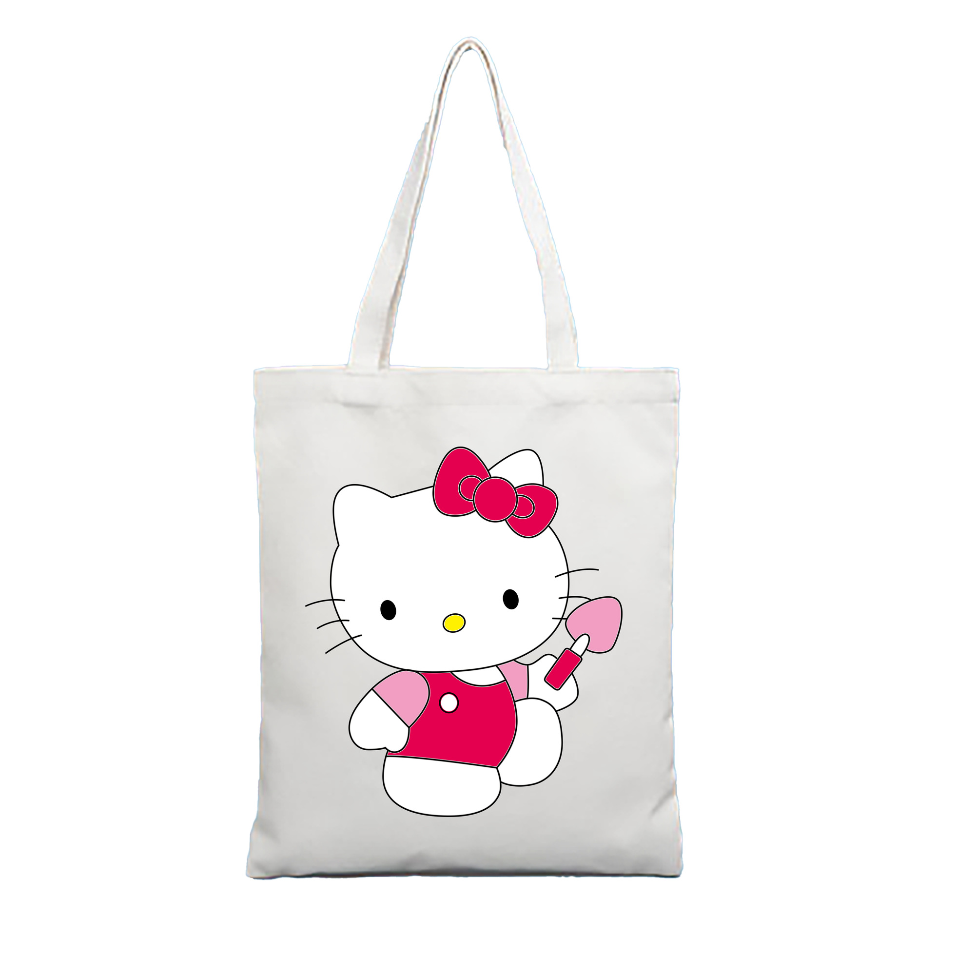 （画像用） Hello Kitty ハローキティ 縦型キャンバス生地手提げバッグ　トートバッグ
