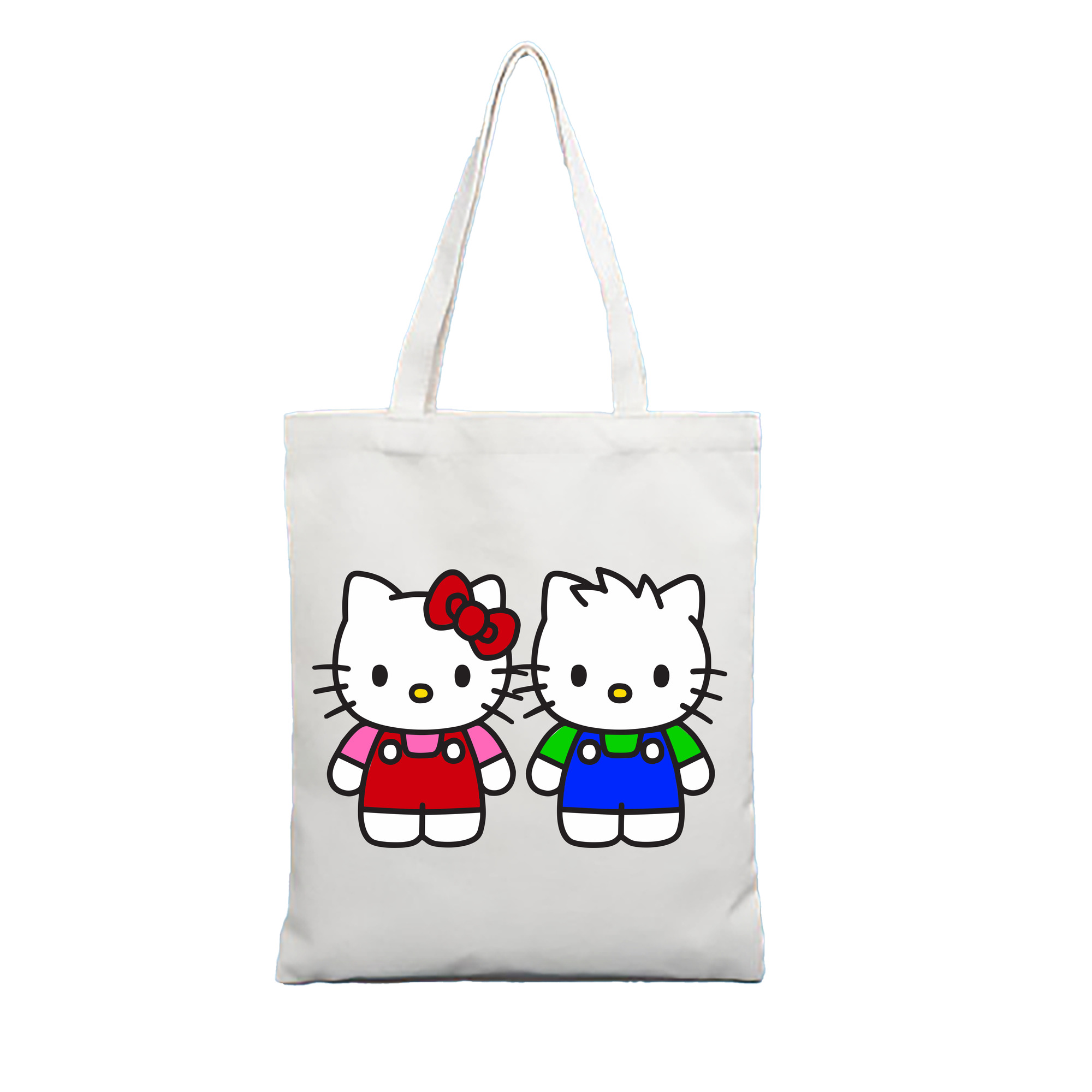 （画像用） Hello Kitty ハローキティ 縦型キャンバス生地手提げバッグ　トートバッグ