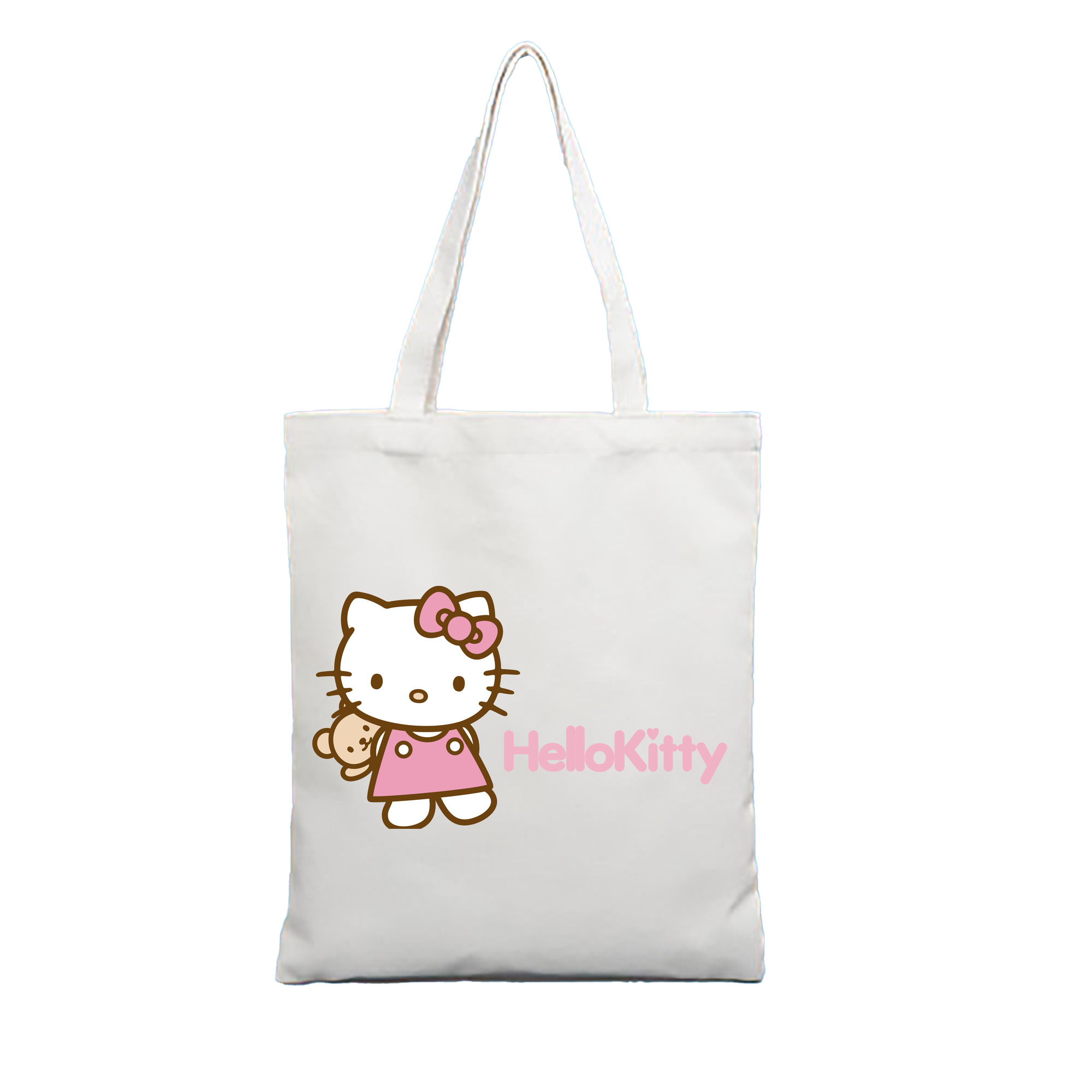 （画像用） Hello Kitty ハローキティ 縦型キャンバス生地手提げバッグ　トートバッグ