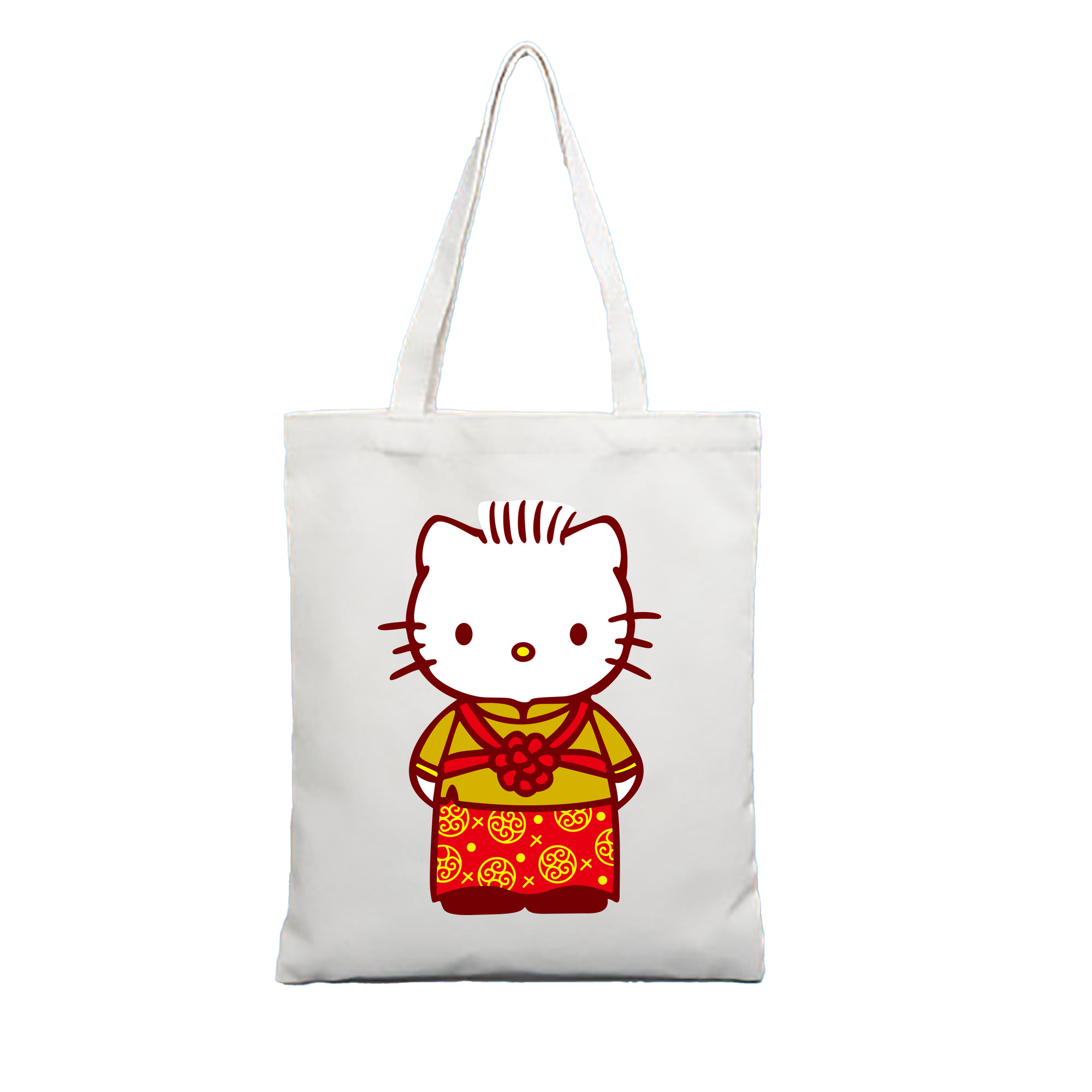 （画像用） Hello Kitty ハローキティ 縦型キャンバス生地手提げバッグ　トートバッグ