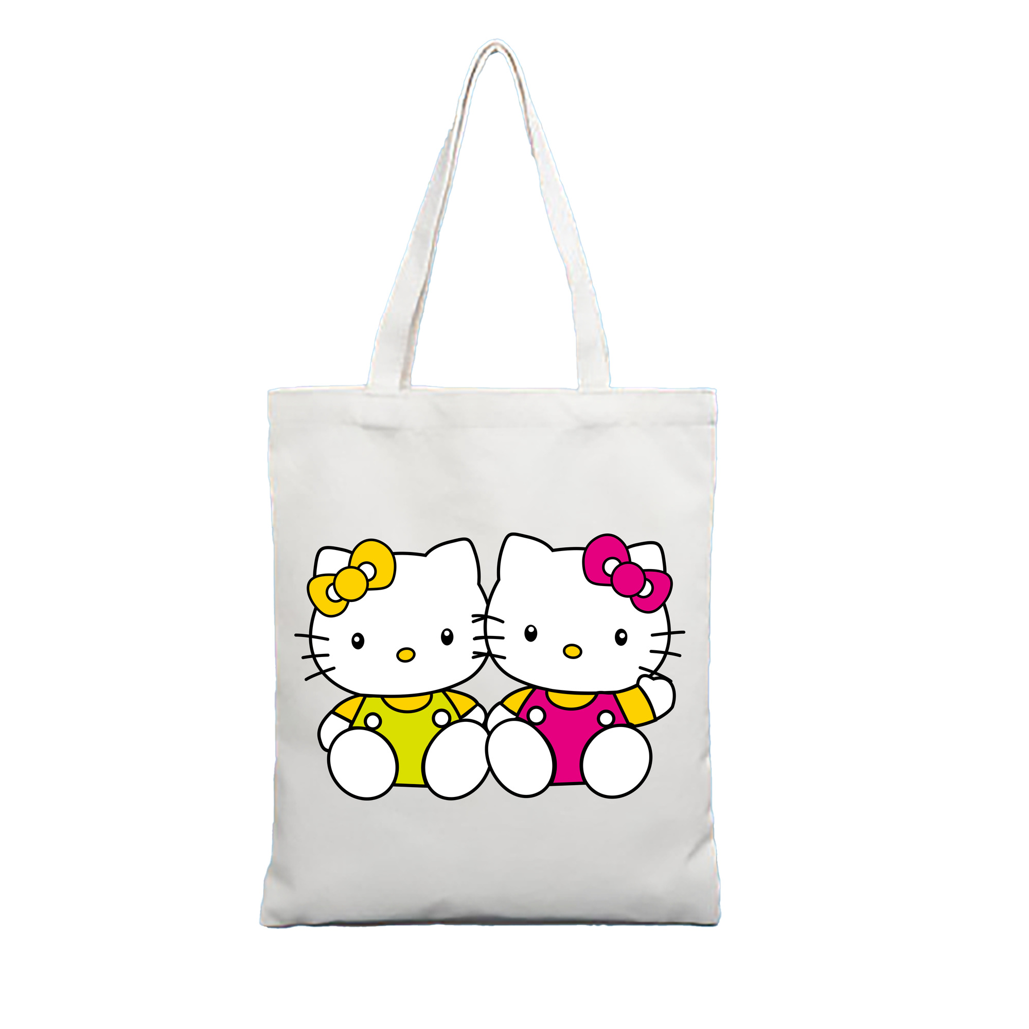 （画像用） Hello Kitty ハローキティ 縦型キャンバス生地手提げバッグ　トートバッグ
