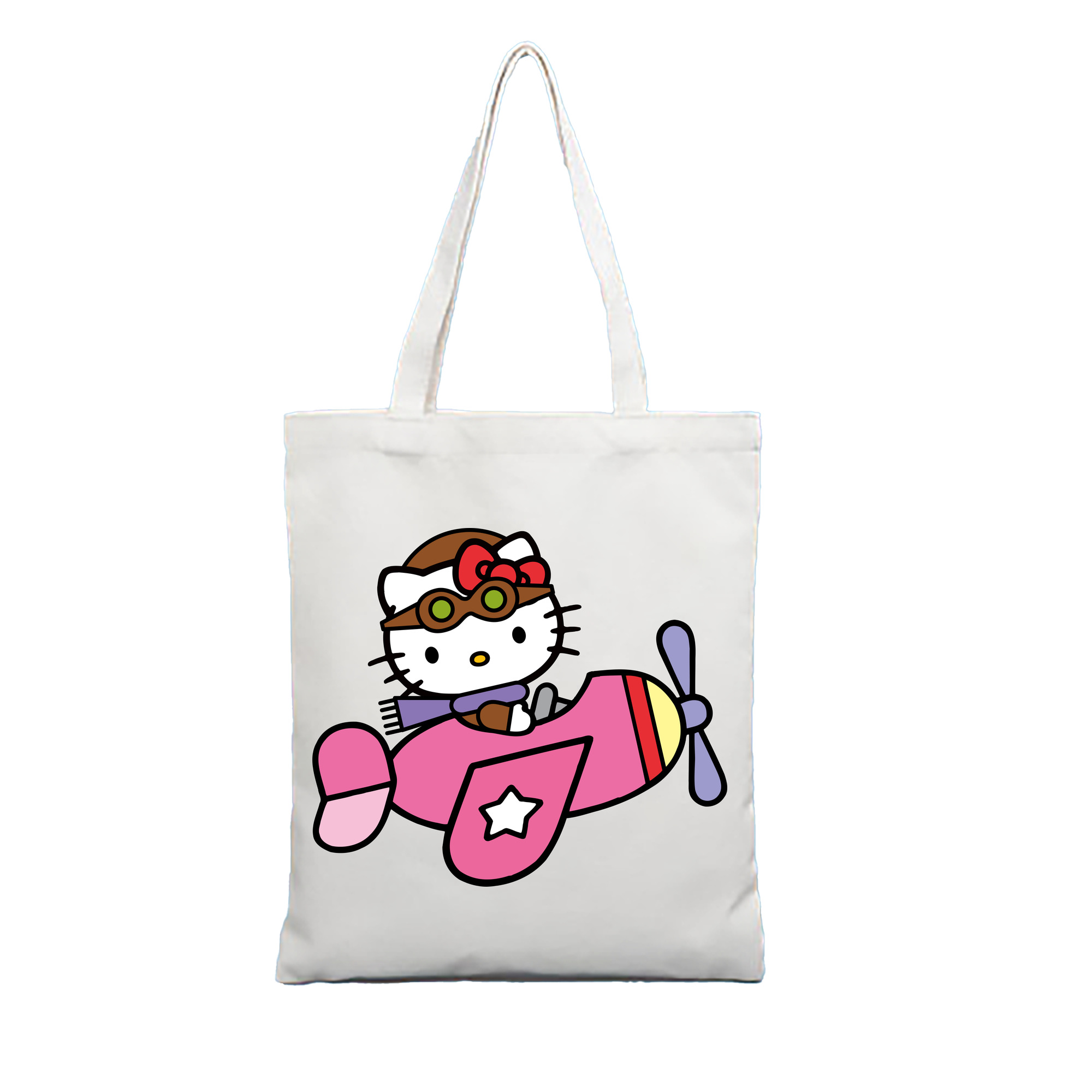 （画像用） Hello Kitty ハローキティ 縦型キャンバス生地手提げバッグ　トートバッグ
