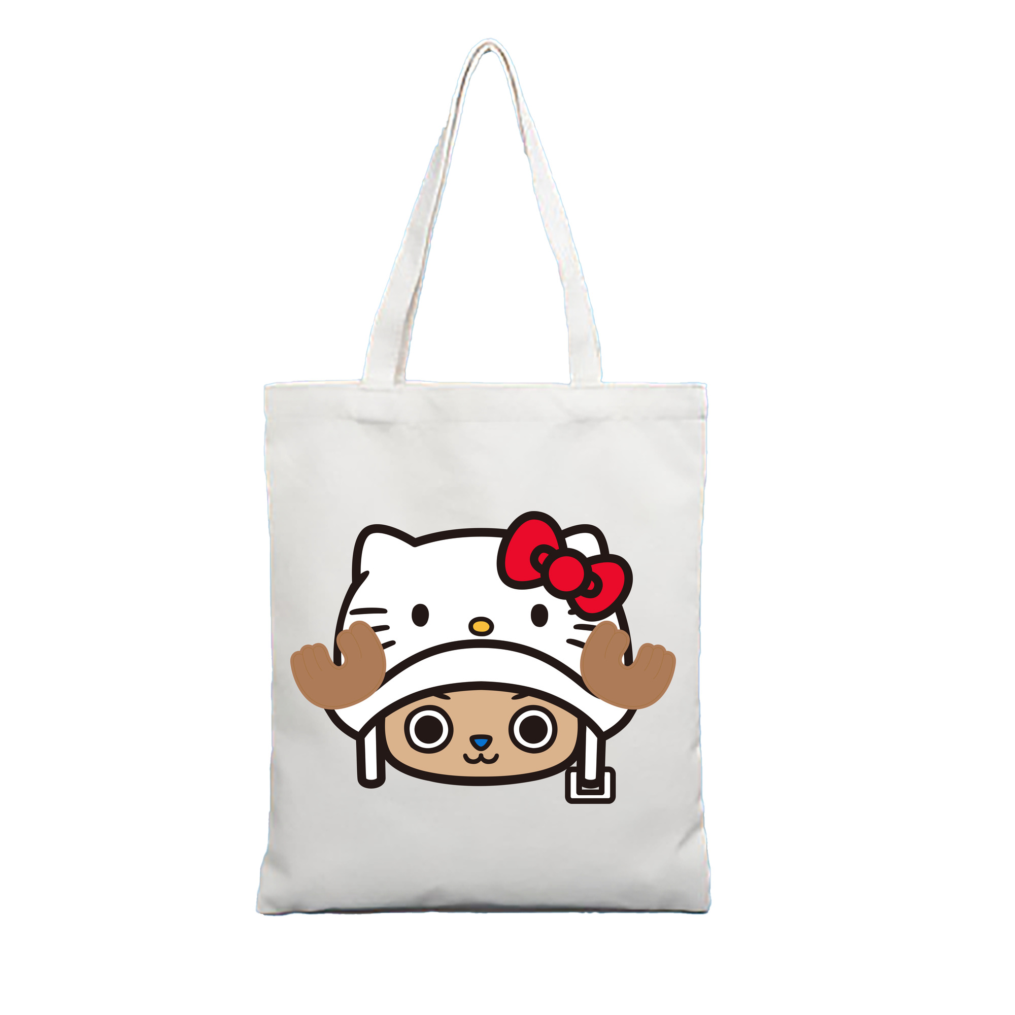 （画像用） Hello Kitty ハローキティ 縦型キャンバス生地手提げバッグ　トートバッグ