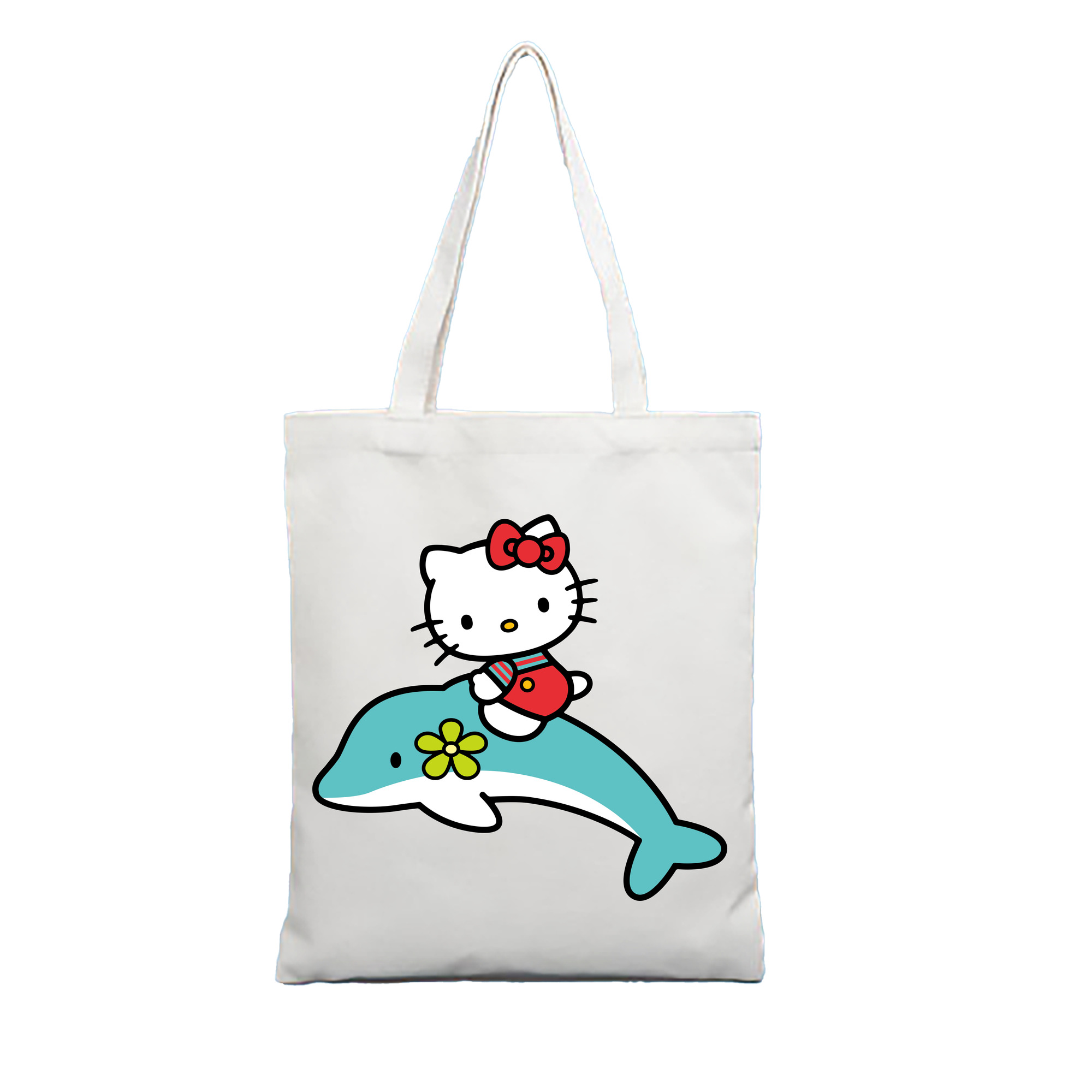 （画像用） Hello Kitty ハローキティ 縦型キャンバス生地手提げバッグ　トートバッグ