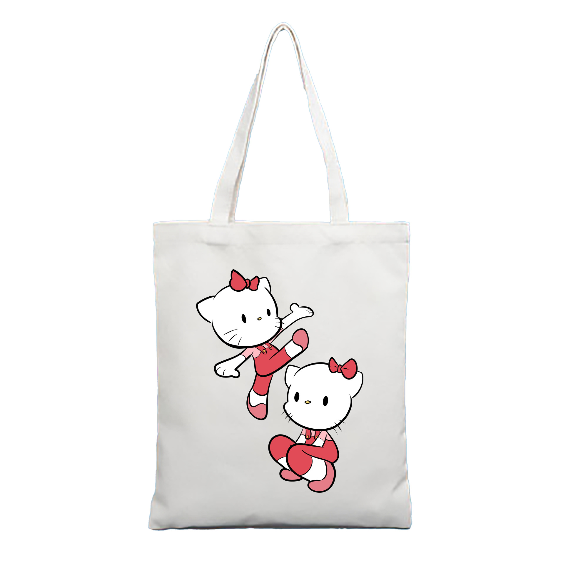 （画像用） Hello Kitty ハローキティ 縦型キャンバス生地手提げバッグ　トートバッグ