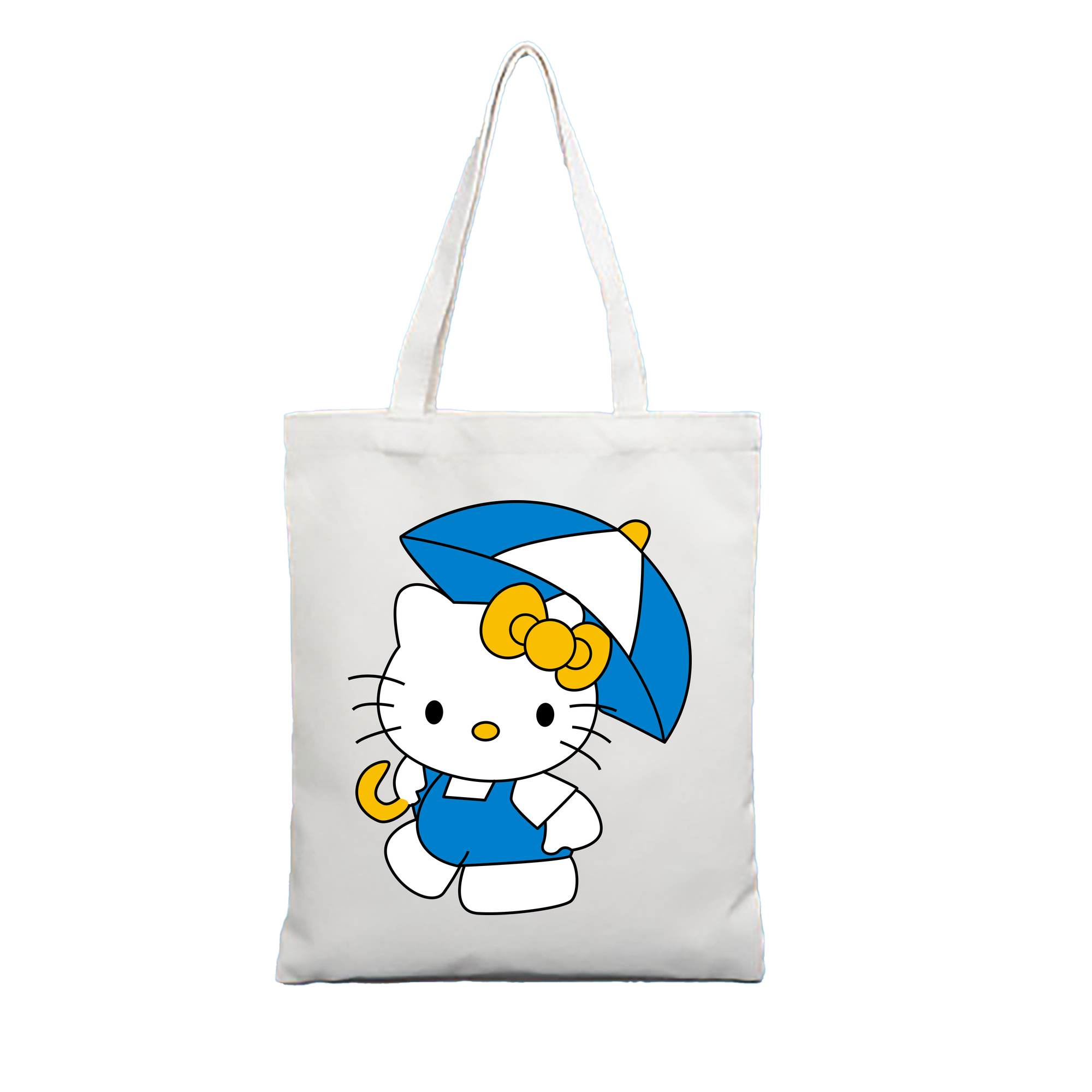 （画像用） Hello Kitty ハローキティ 縦型キャンバス生地手提げバッグ　トートバッグ