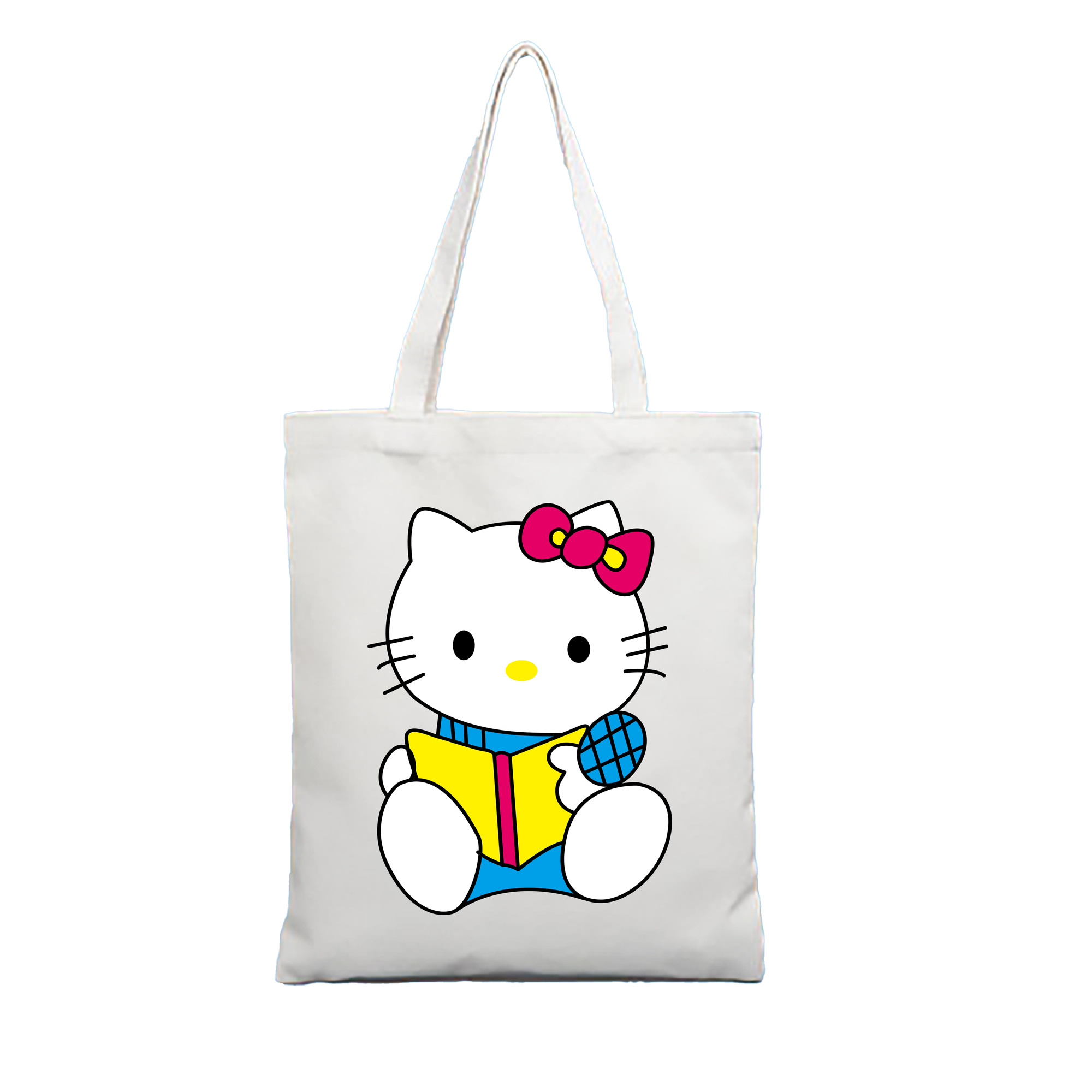 （画像用） Hello Kitty ハローキティ 縦型キャンバス生地手提げバッグ　トートバッグ