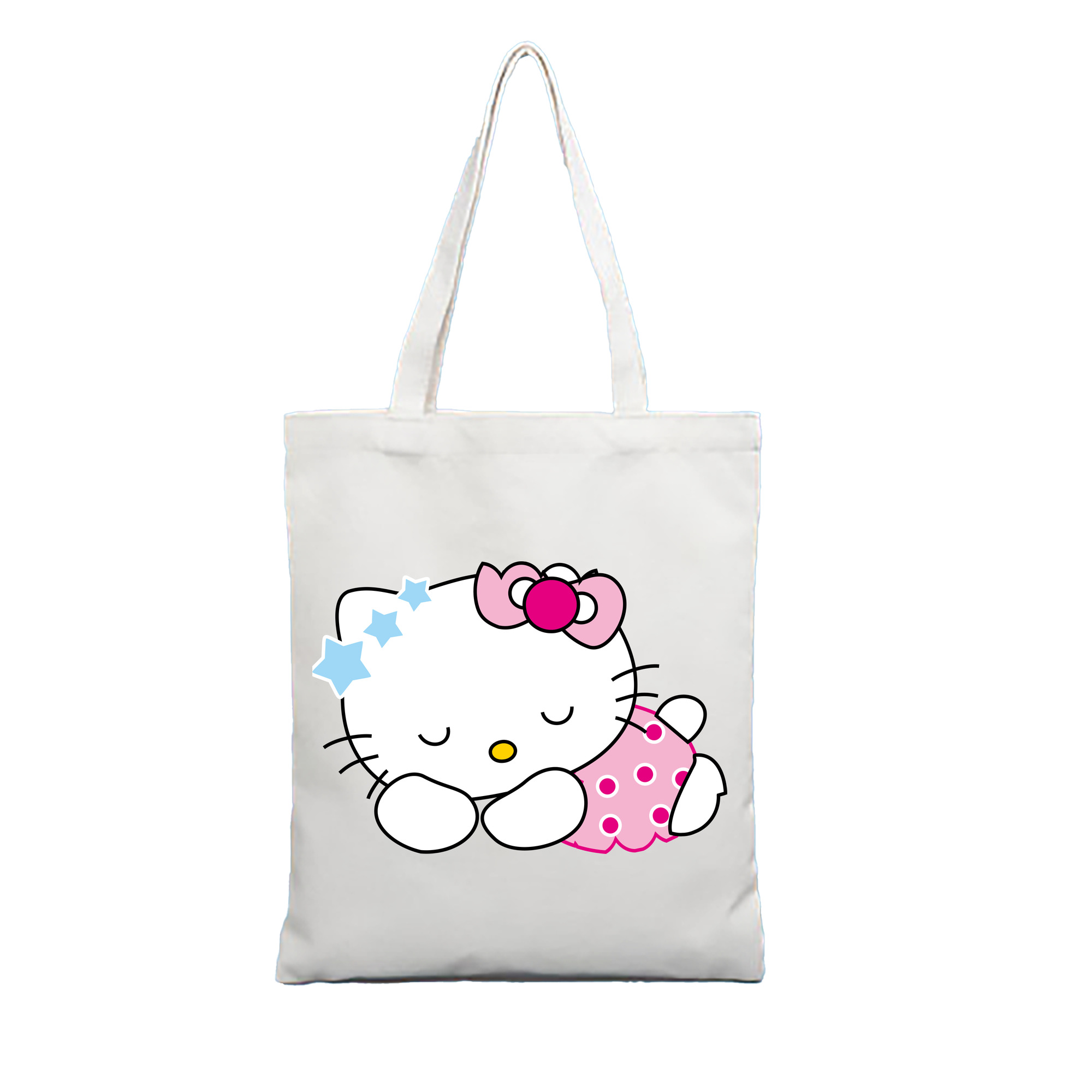 （画像用） Hello Kitty ハローキティ 縦型キャンバス生地手提げバッグ　トートバッグ