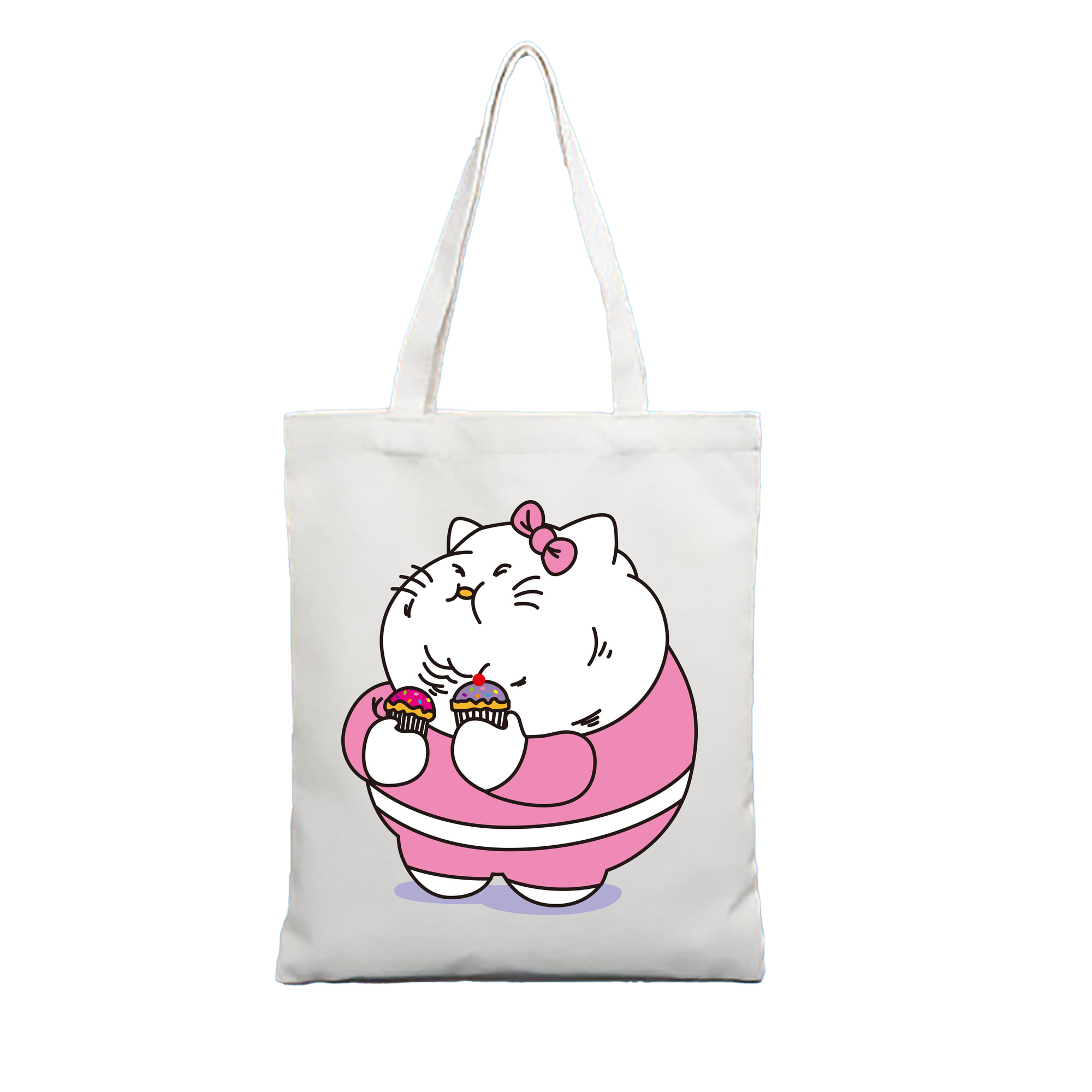 （画像用） Hello Kitty ハローキティ 縦型キャンバス生地手提げバッグ　トートバッグ