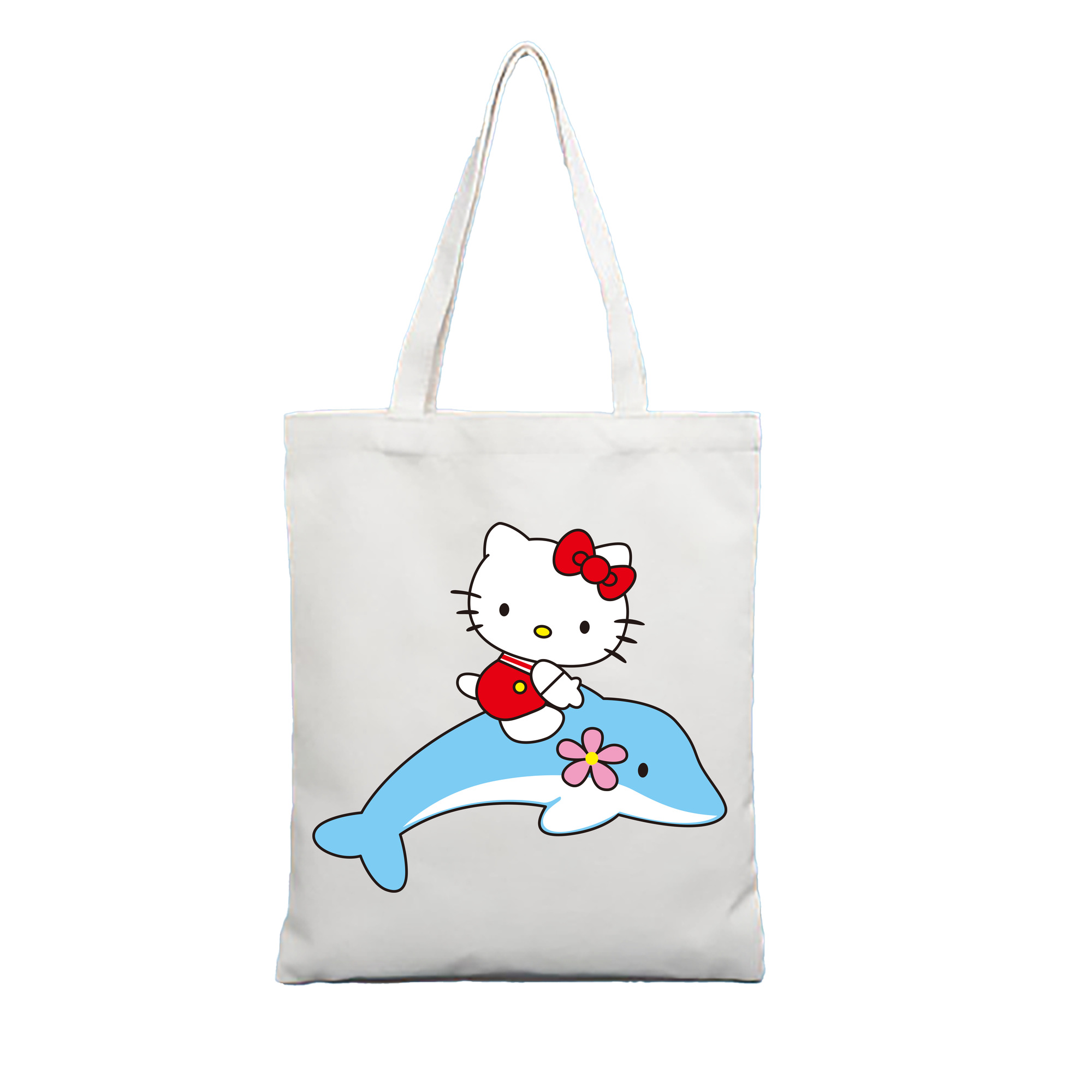 （画像用） Hello Kitty ハローキティ 縦型キャンバス生地手提げバッグ　トートバッグ