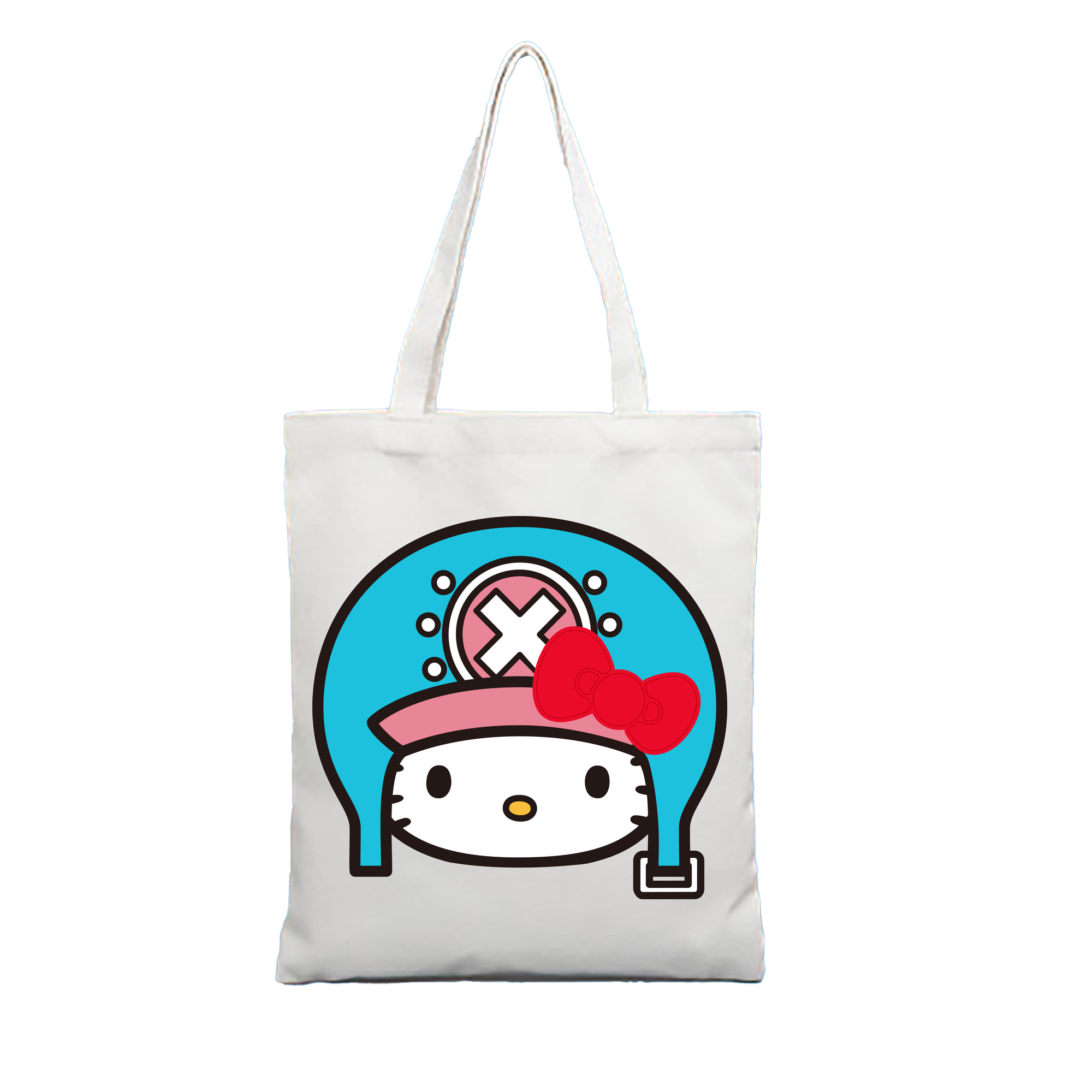 （画像用） Hello Kitty ハローキティ 縦型キャンバス生地手提げバッグ　トートバッグ