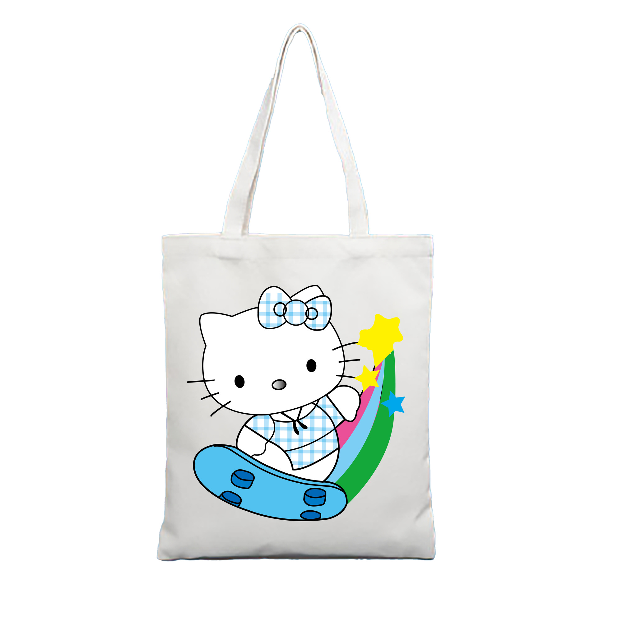 （画像用） Hello Kitty ハローキティ 縦型キャンバス生地手提げバッグ　トートバッグ