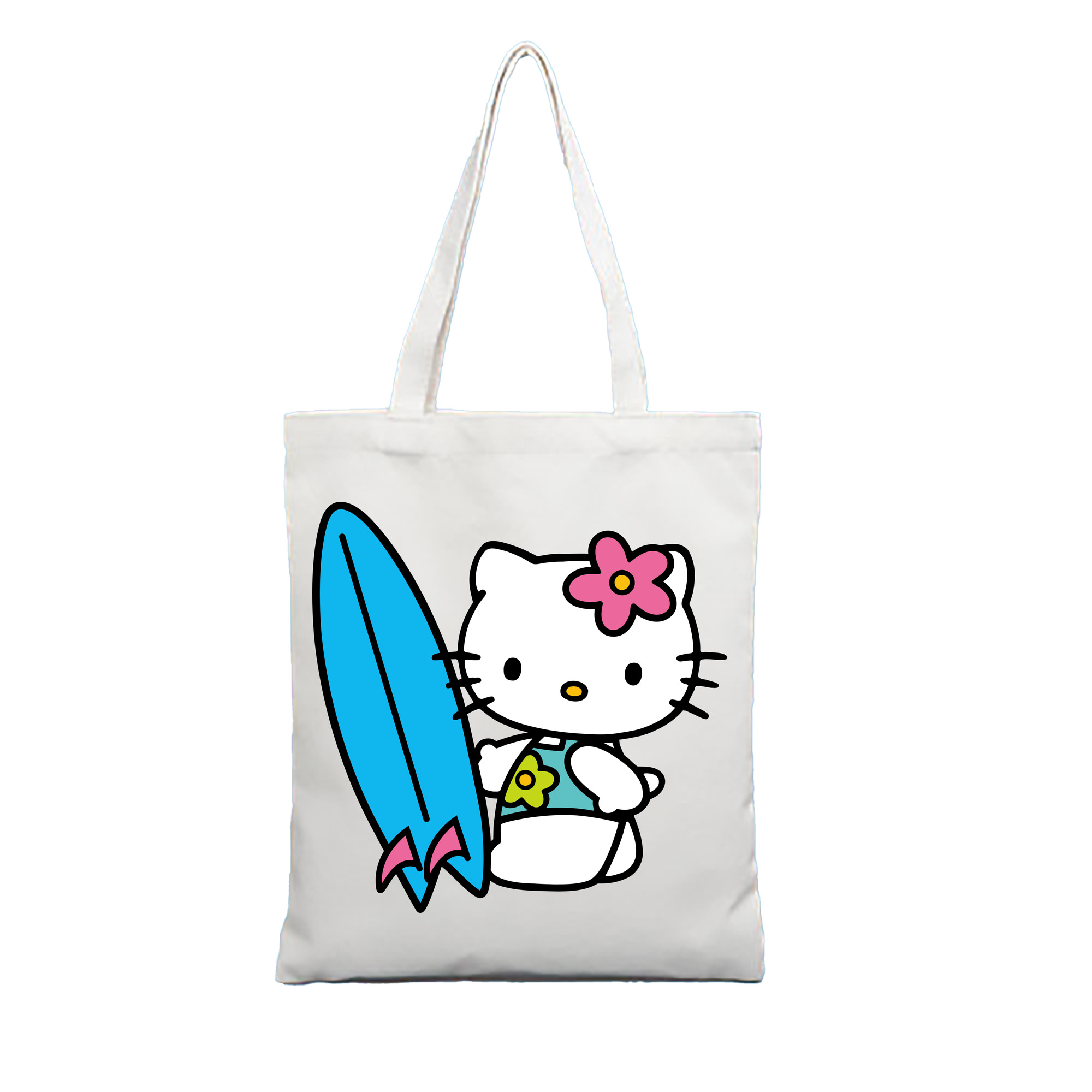 （画像用） Hello Kitty ハローキティ 縦型キャンバス生地手提げバッグ　トートバッグ