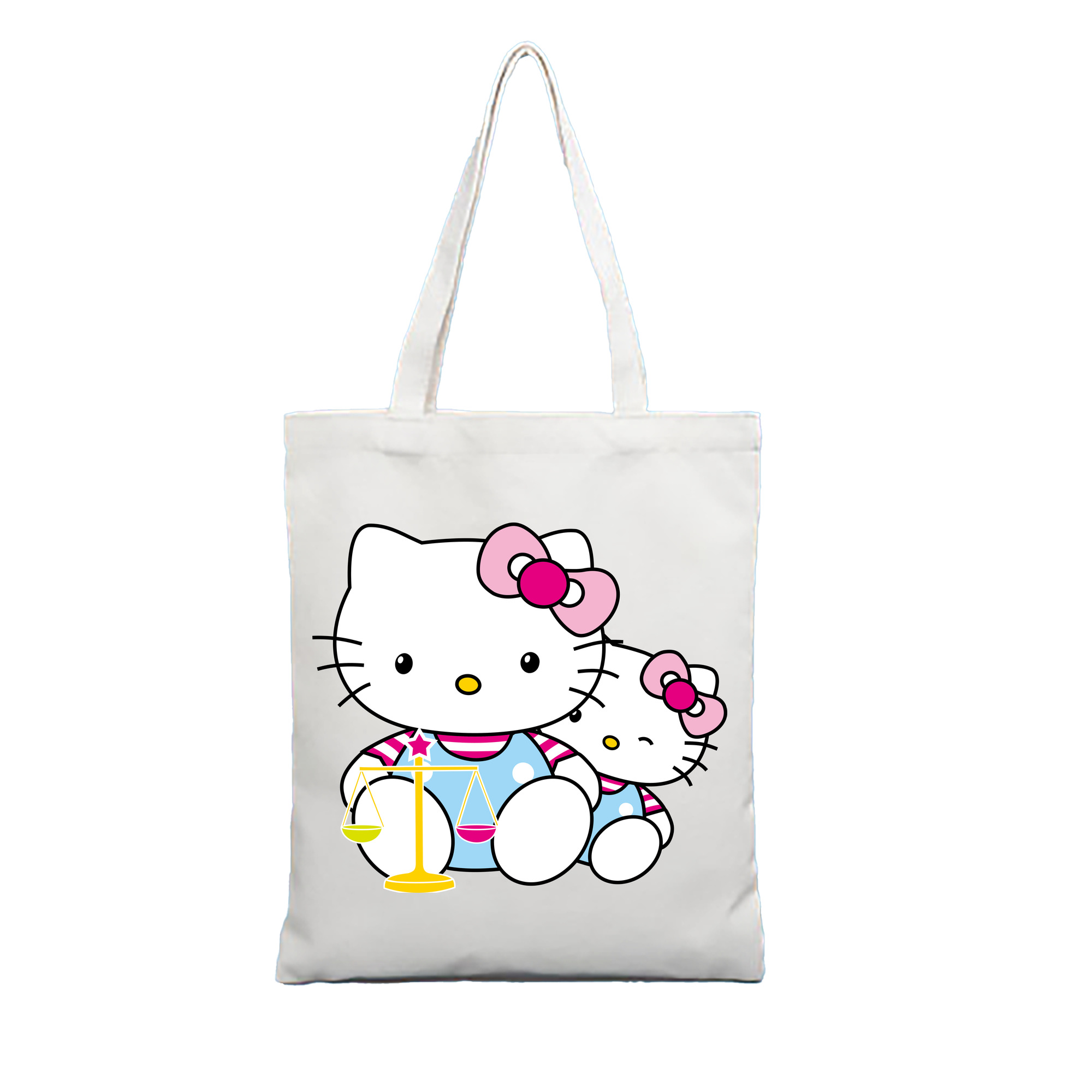 （画像用） Hello Kitty ハローキティ 縦型キャンバス生地手提げバッグ　トートバッグ