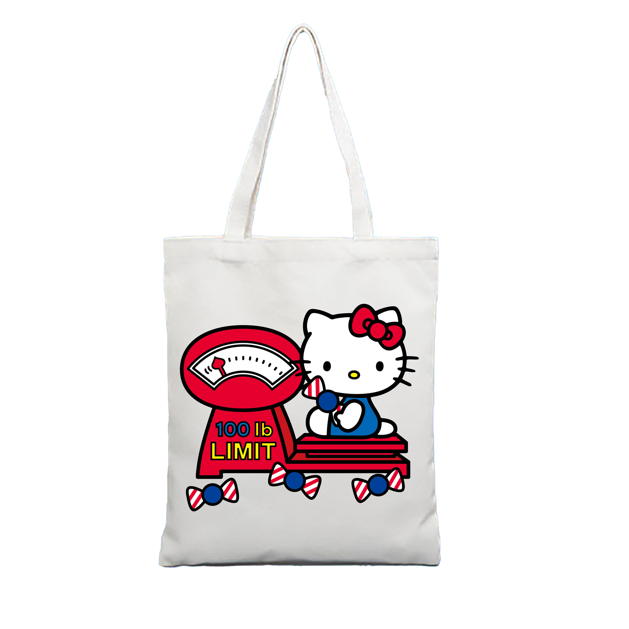 （画像用） Hello Kitty ハローキティ 縦型キャンバス生地手提げバッグ　トートバッグ