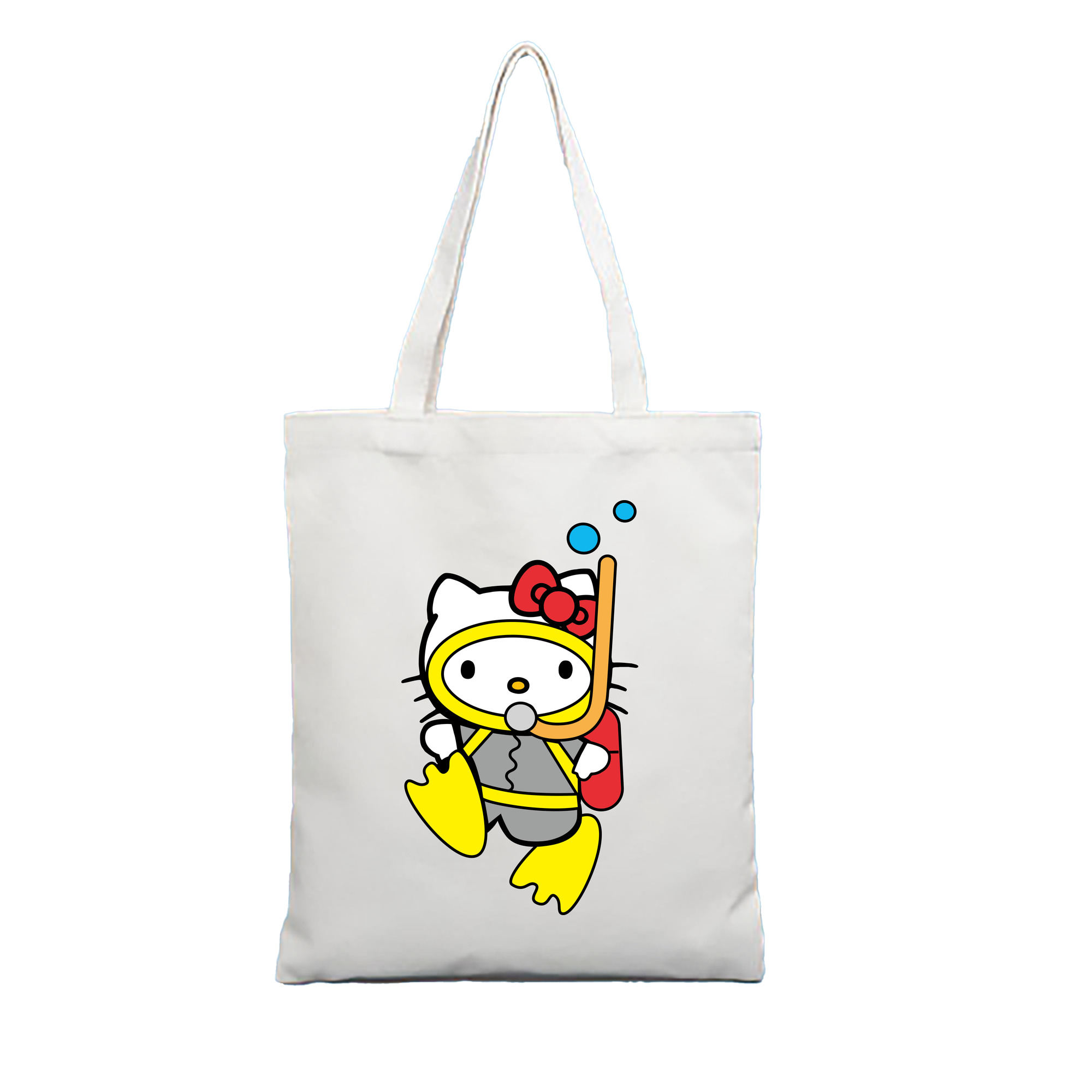 （画像用） Hello Kitty ハローキティ 縦型キャンバス生地手提げバッグ　トートバッグ
