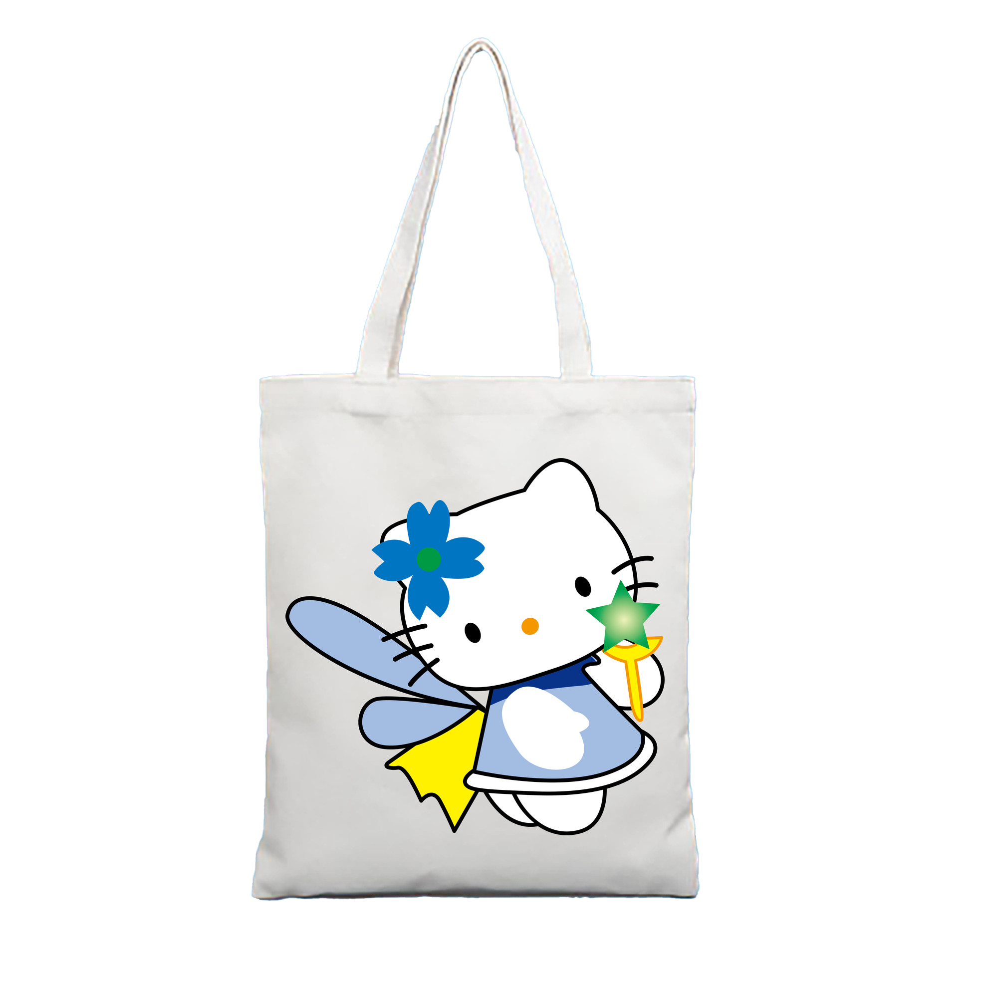 （画像用） Hello Kitty ハローキティ 縦型キャンバス生地手提げバッグ　トートバッグ