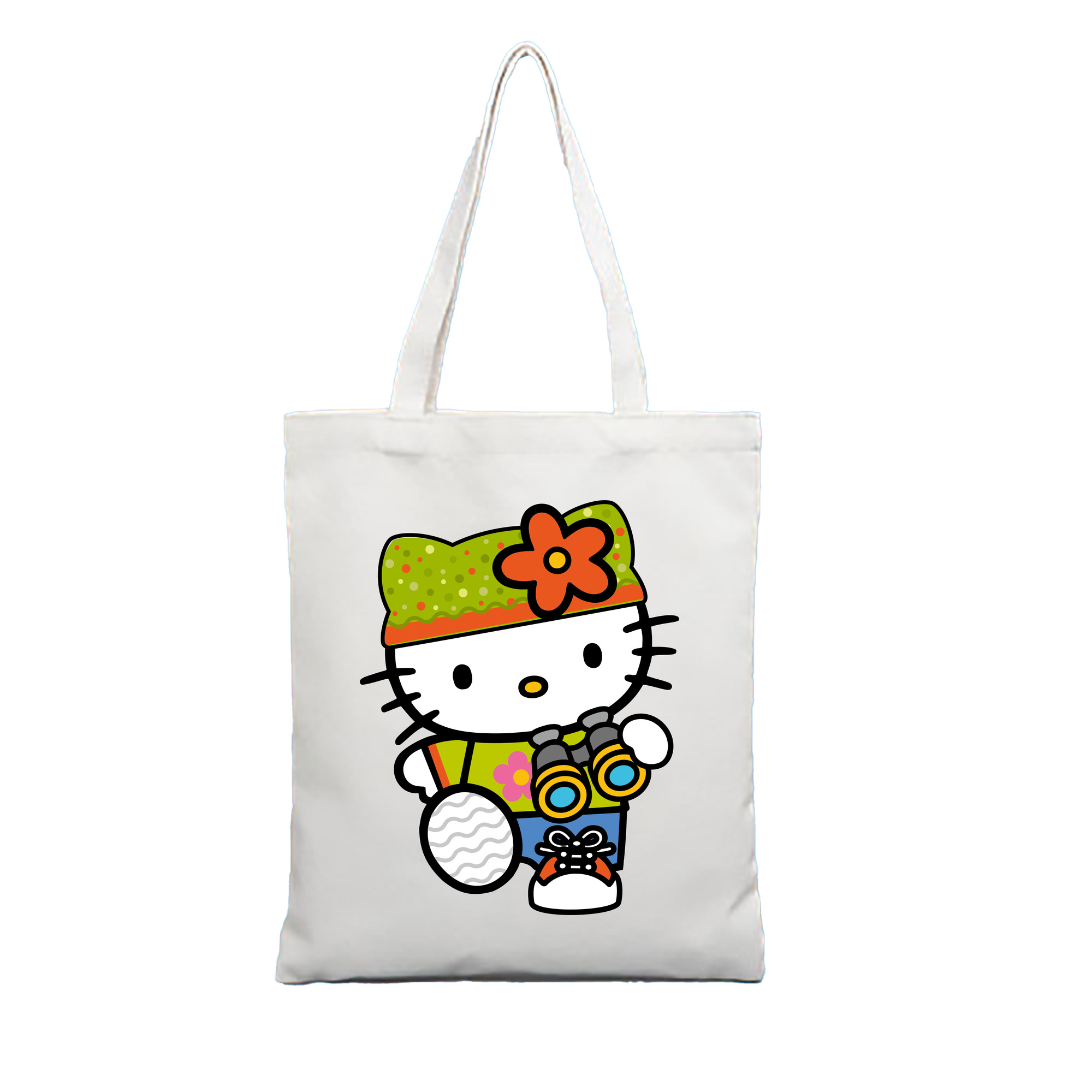 （画像用） Hello Kitty ハローキティ 縦型キャンバス生地手提げバッグ　トートバッグ
