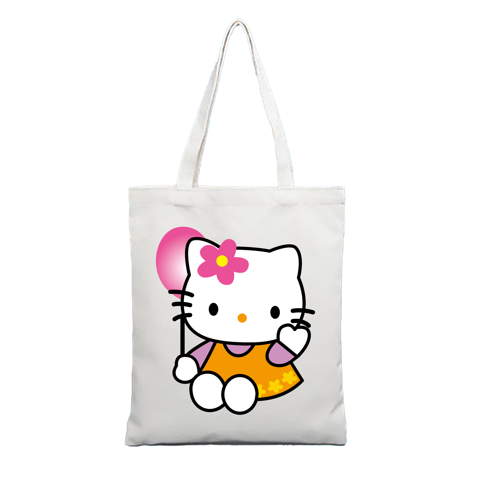 （画像用） Hello Kitty ハローキティ 縦型キャンバス生地手提げバッグ　トートバッグ