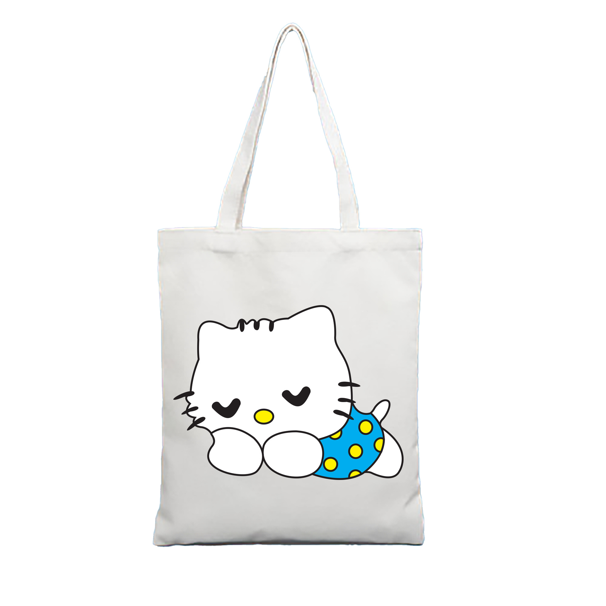 （画像用） Hello Kitty ハローキティ 縦型キャンバス生地手提げバッグ　トートバッグ