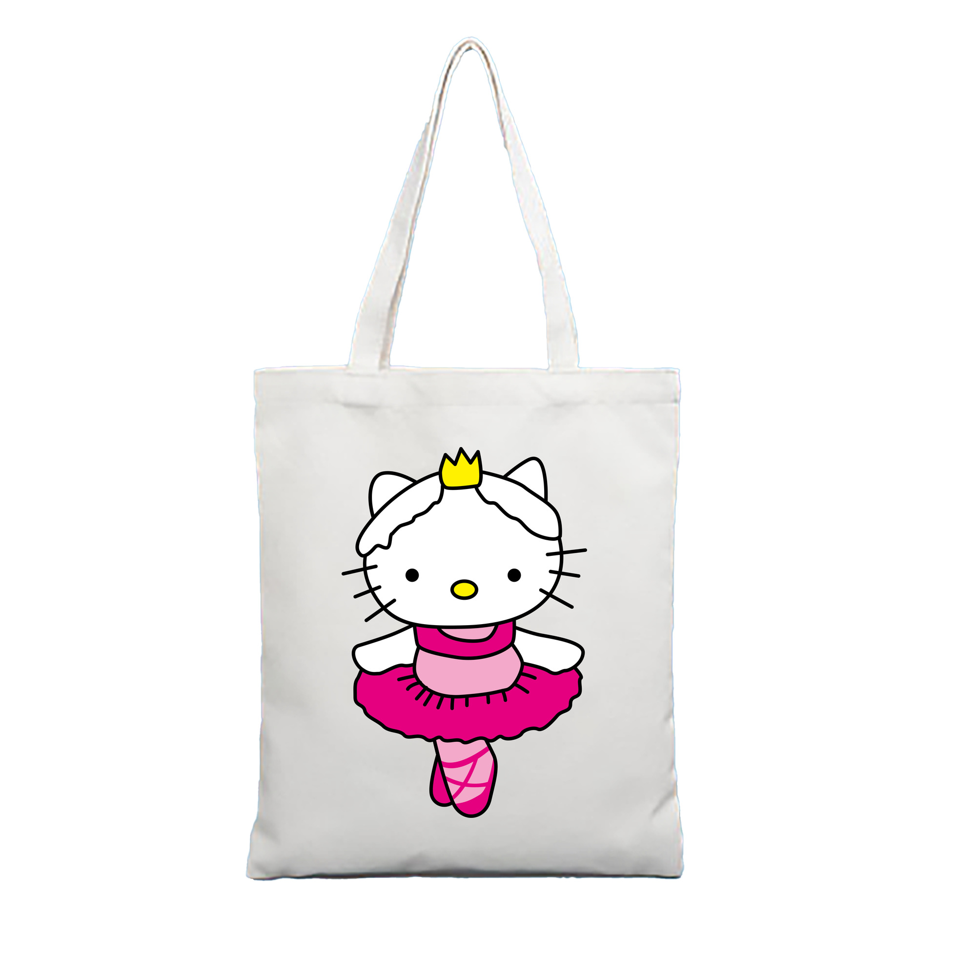 （画像用） Hello Kitty ハローキティ 縦型キャンバス生地手提げバッグ　トートバッグ