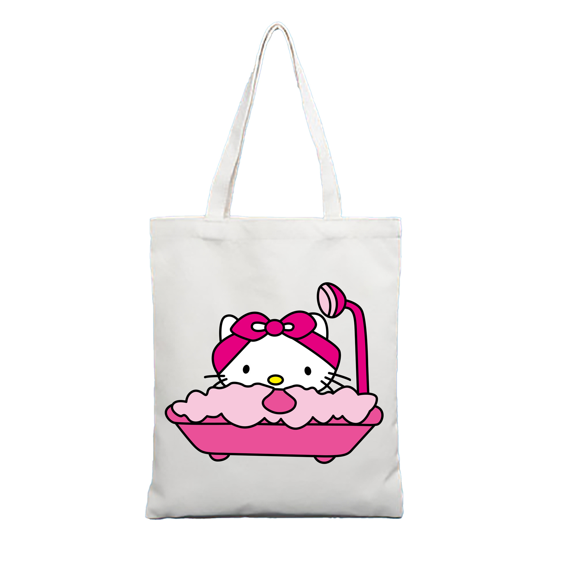 （画像用） Hello Kitty ハローキティ 縦型キャンバス生地手提げバッグ　トートバッグ