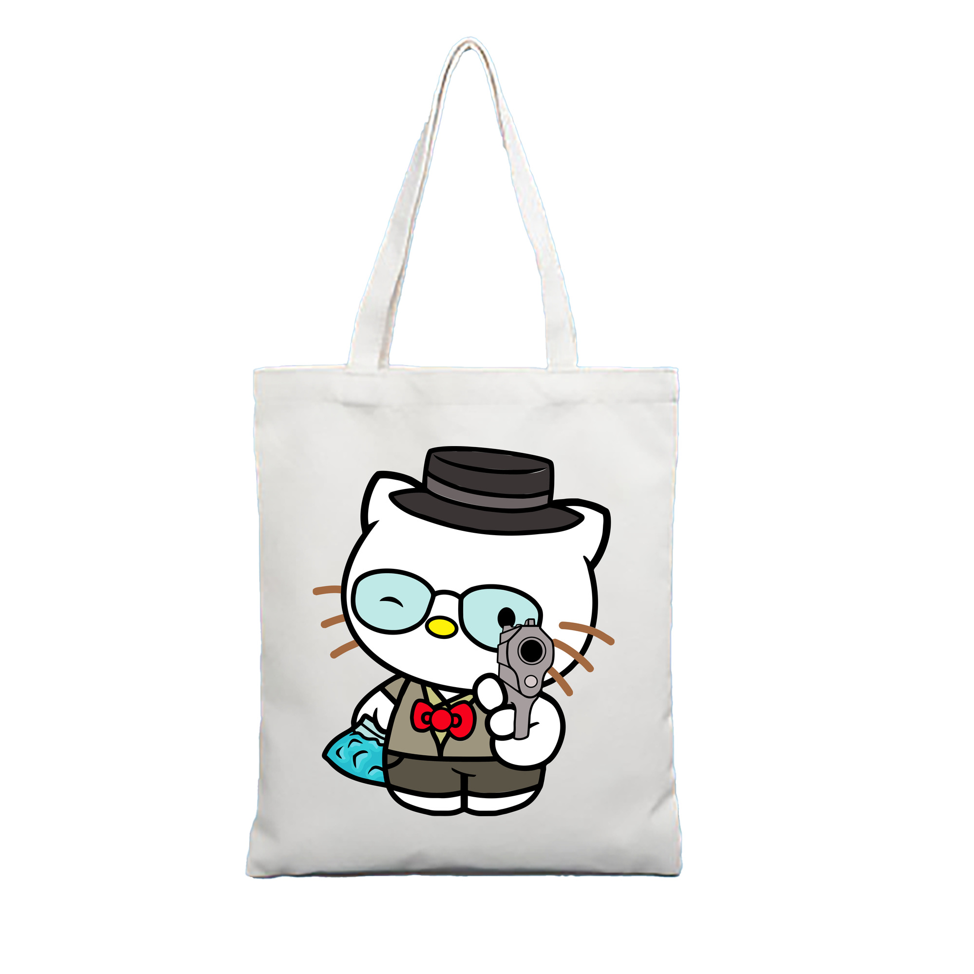 （画像用） Hello Kitty ハローキティ 縦型キャンバス生地手提げバッグ　トートバッグ