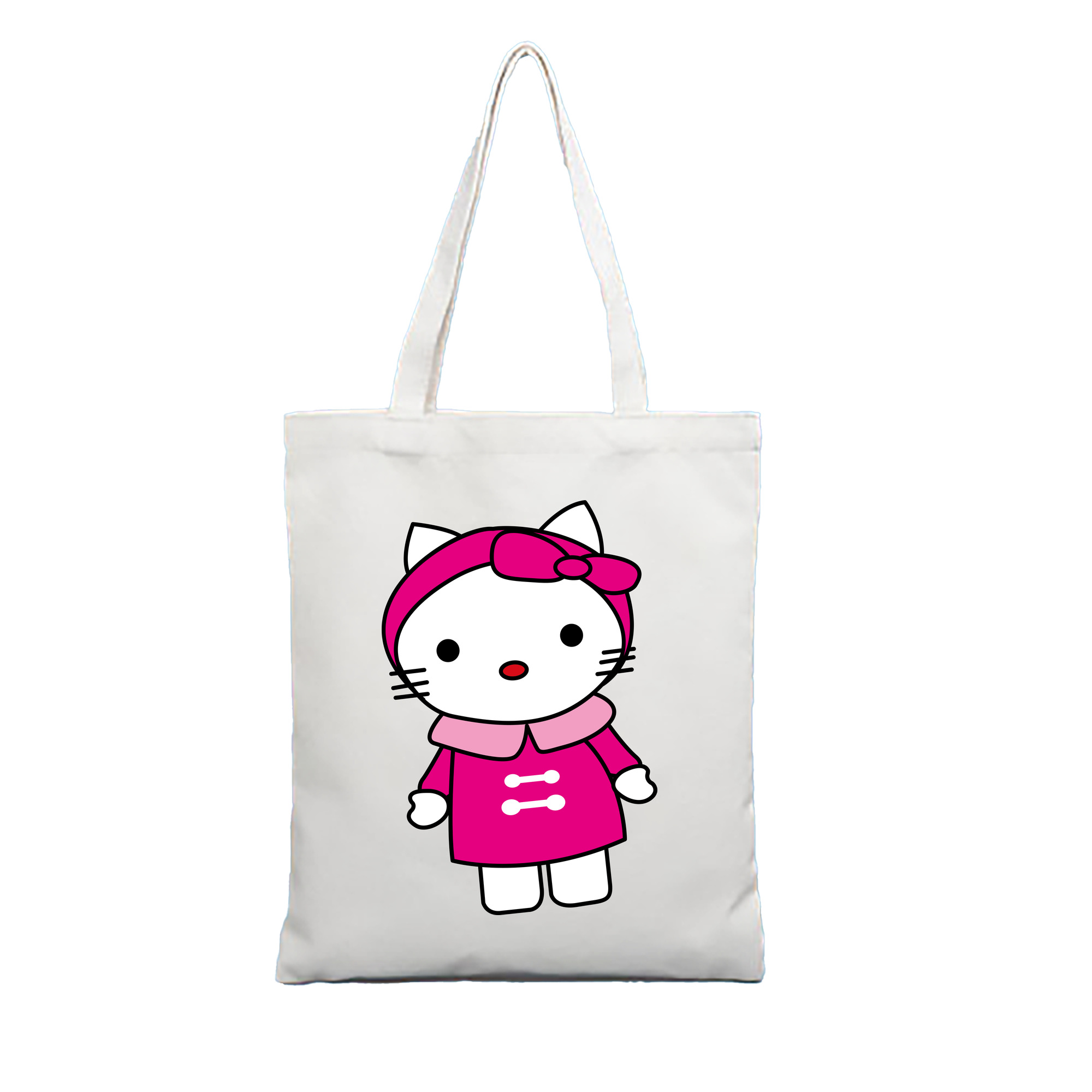 （画像用） Hello Kitty ハローキティ 縦型キャンバス生地手提げバッグ　トートバッグ