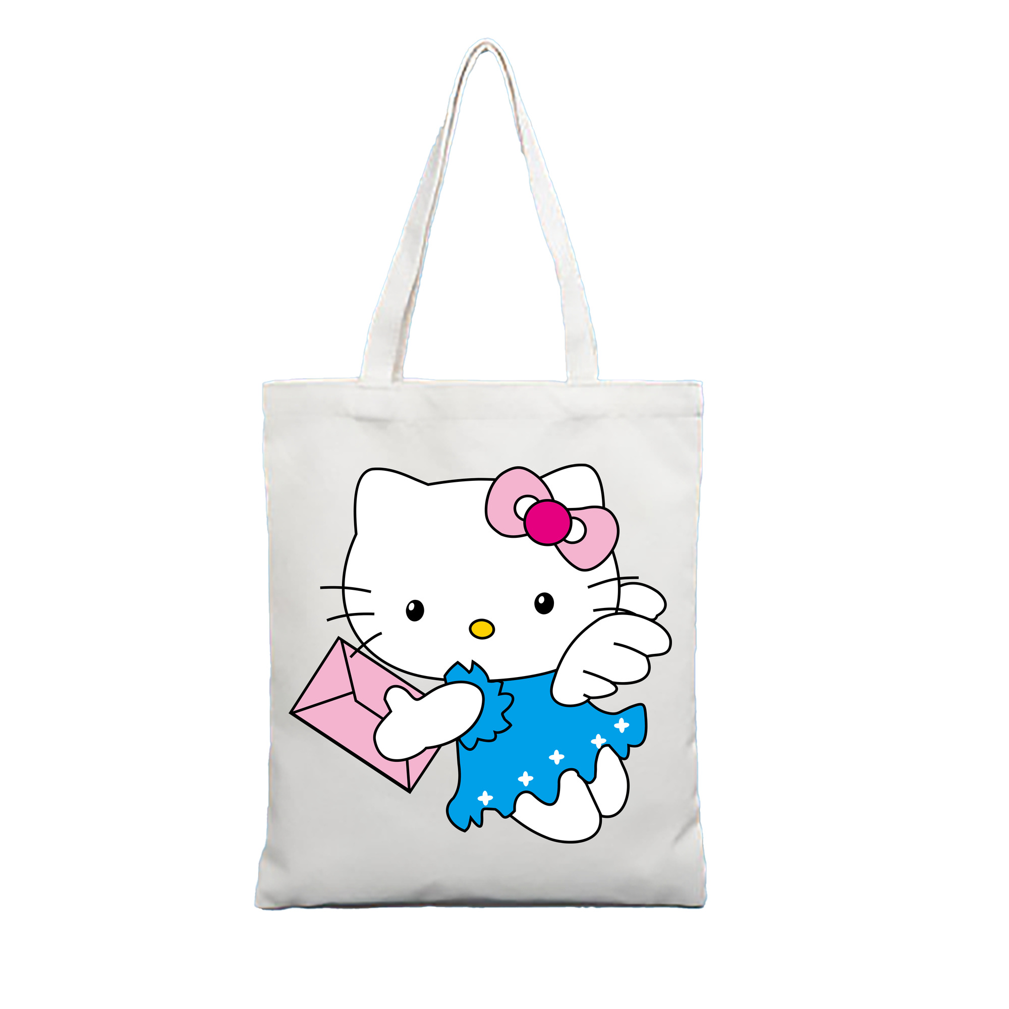 （画像用） Hello Kitty ハローキティ 縦型キャンバス生地手提げバッグ　トートバッグ