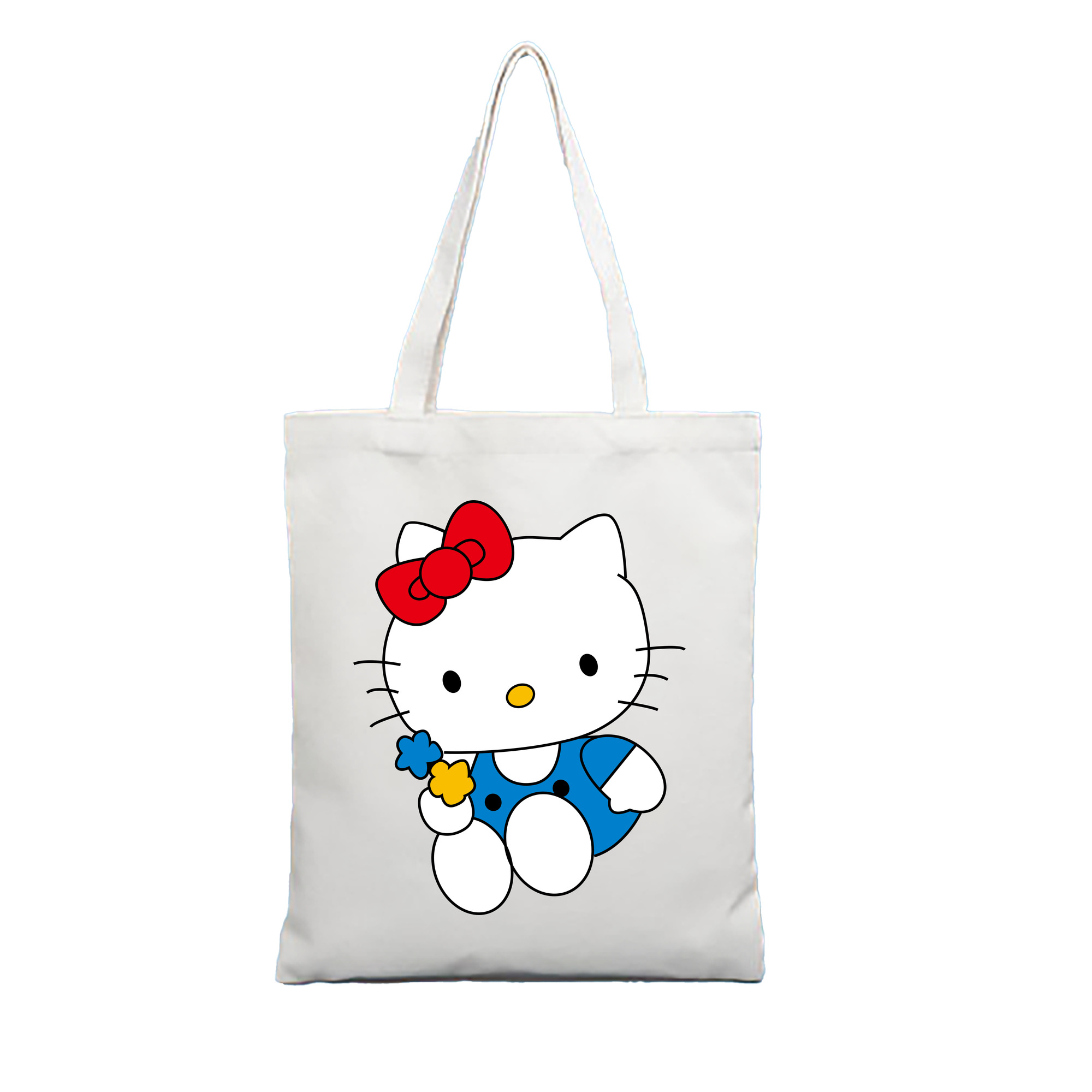 （画像用） Hello Kitty ハローキティ 縦型キャンバス生地手提げバッグ　トートバッグ