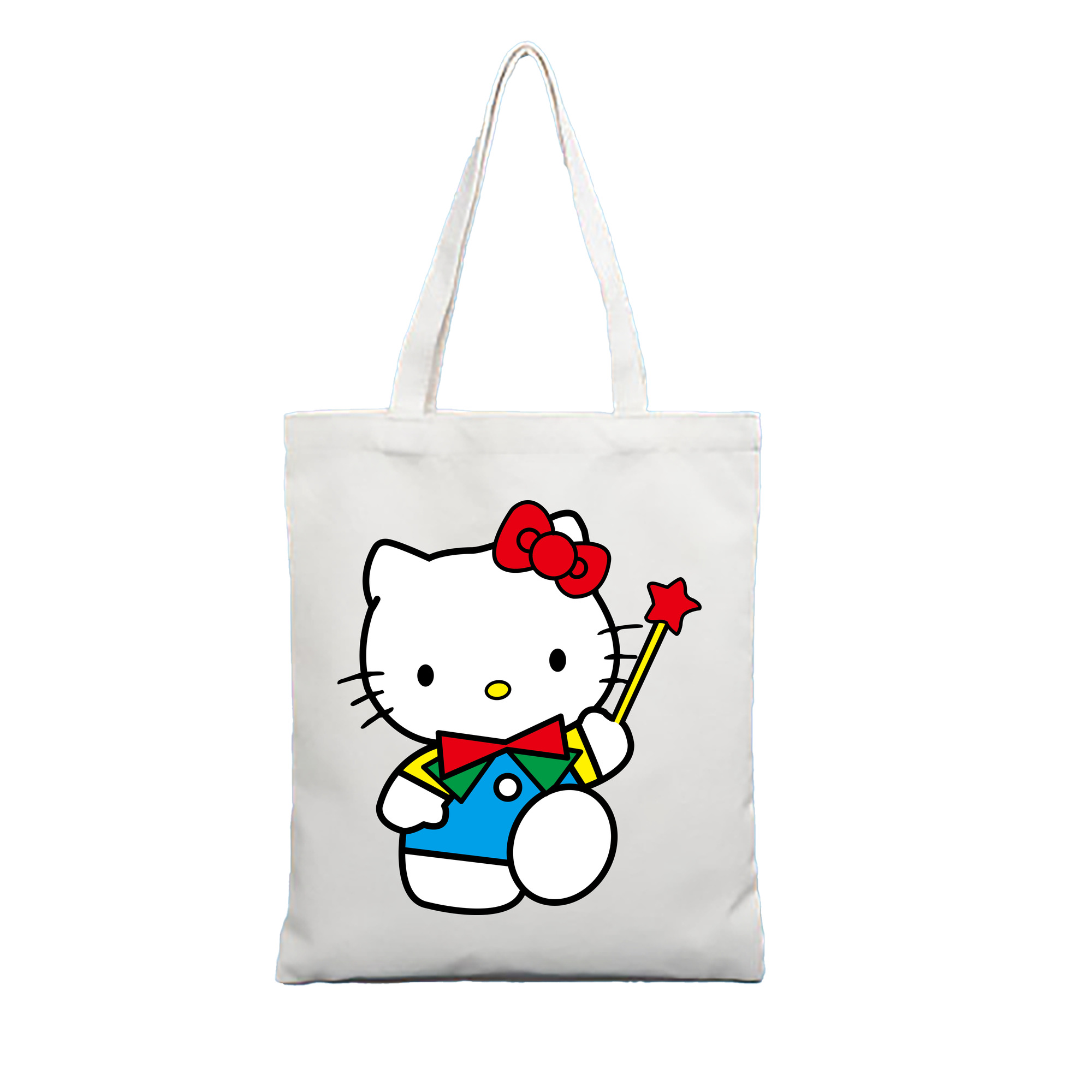 （画像用） Hello Kitty ハローキティ 縦型キャンバス生地手提げバッグ　トートバッグ