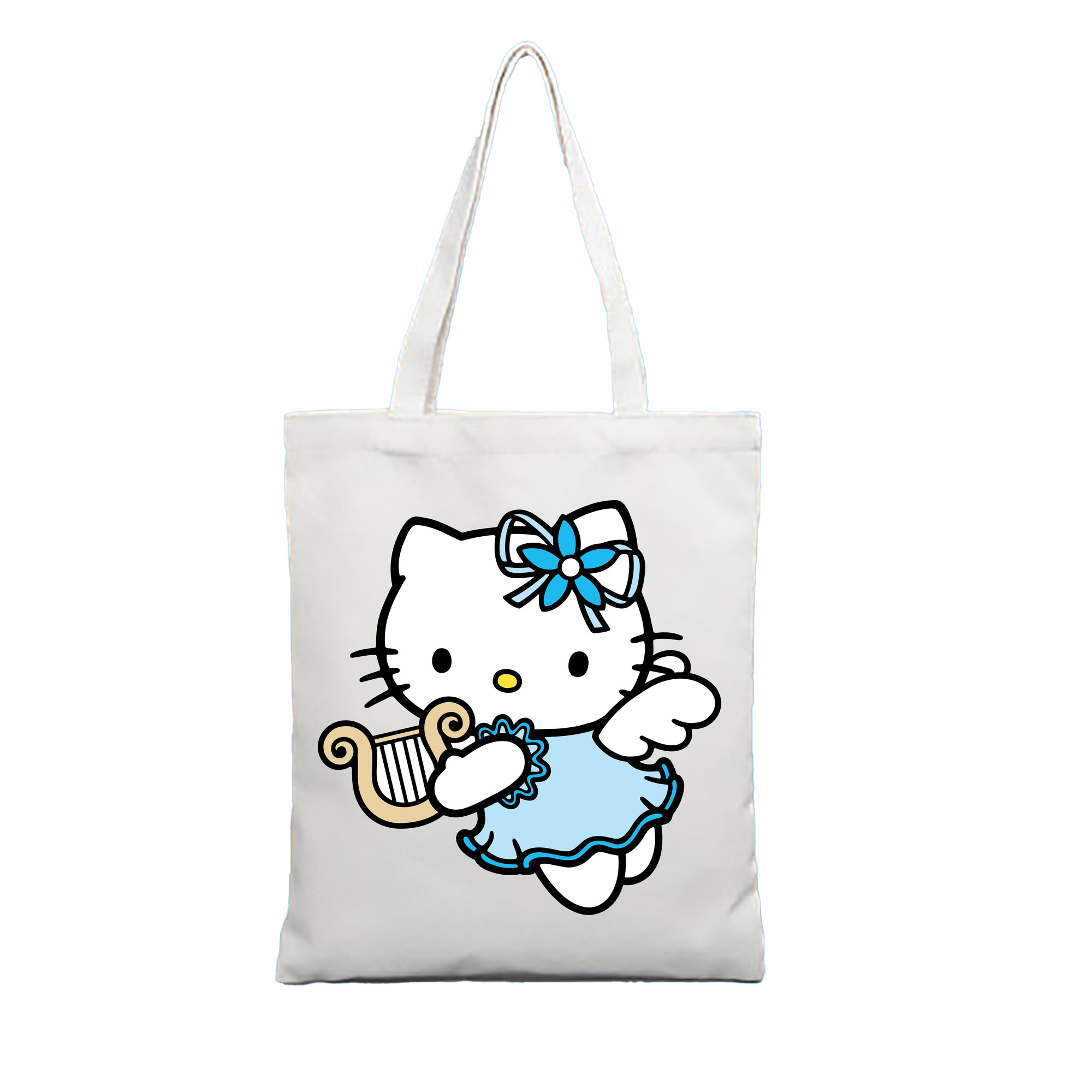 （画像用） Hello Kitty ハローキティ 縦型キャンバス生地手提げバッグ　トートバッグ