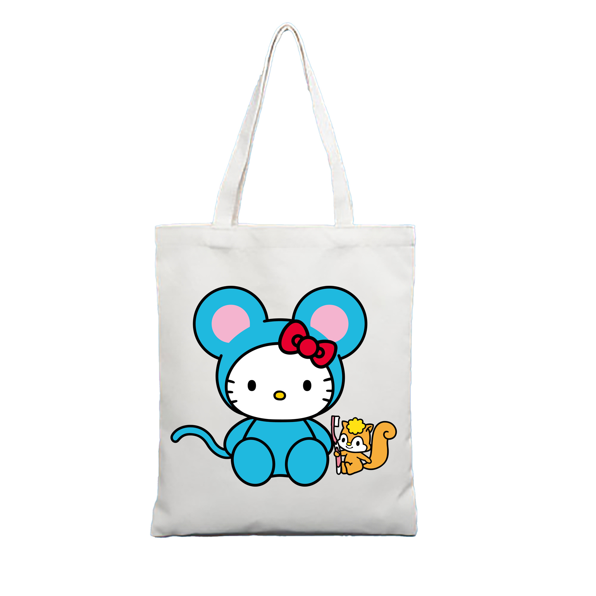 （画像用） Hello Kitty ハローキティ 縦型キャンバス生地手提げバッグ　トートバッグ
