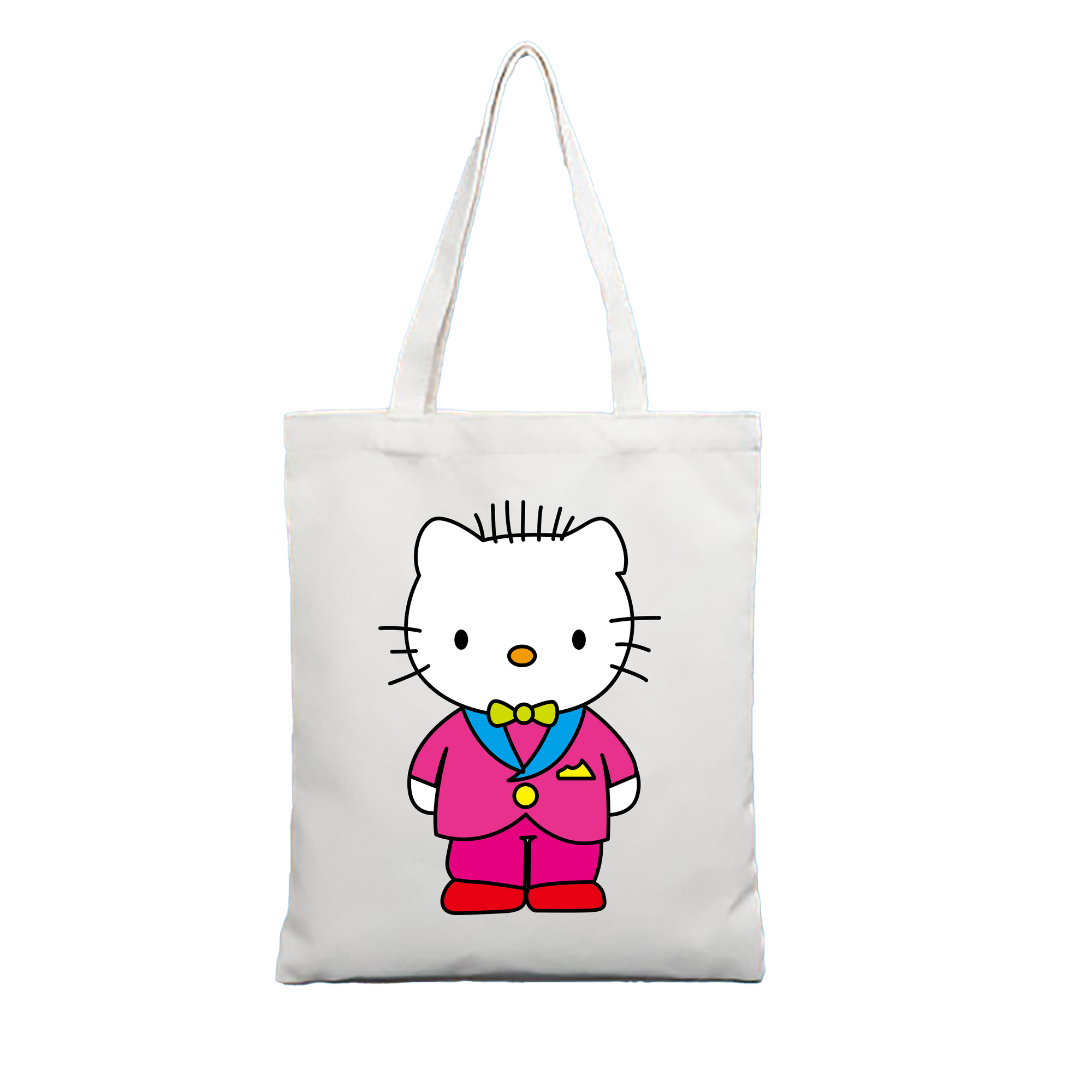 （画像用） Hello Kitty ハローキティ 縦型キャンバス生地手提げバッグ　トートバッグ