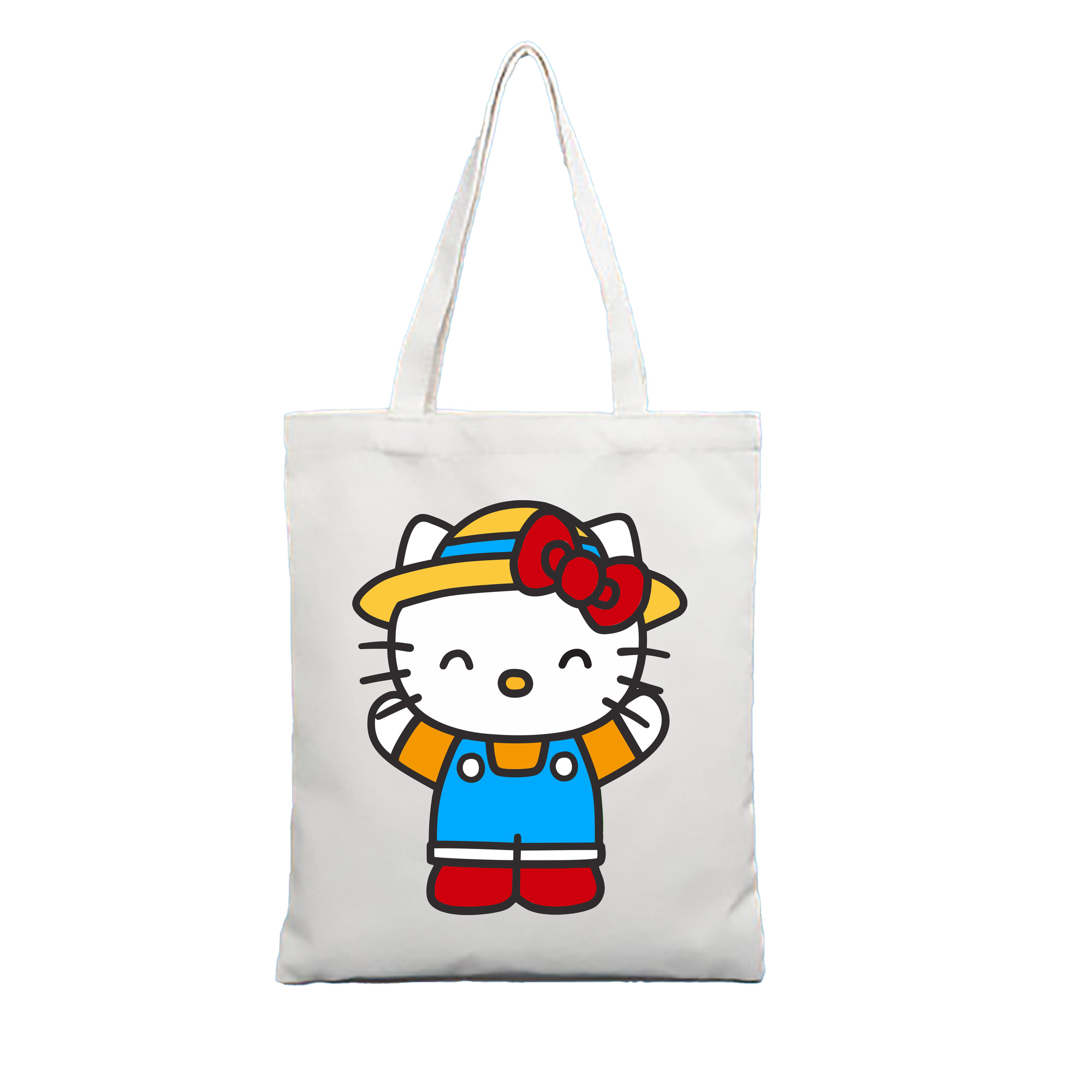 （画像用） Hello Kitty ハローキティ 縦型キャンバス生地手提げバッグ　トートバッグ