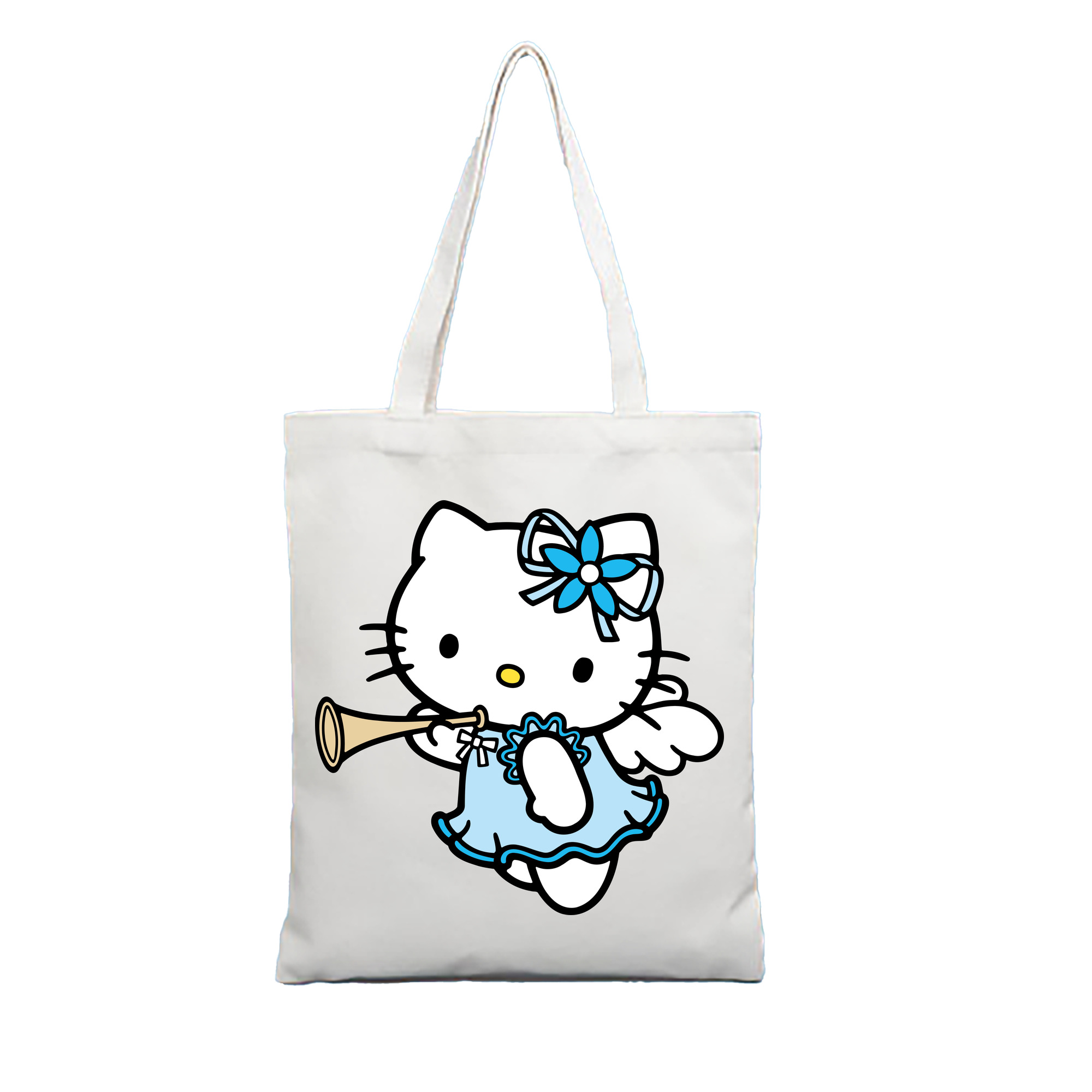 （画像用） Hello Kitty ハローキティ 縦型キャンバス生地手提げバッグ　トートバッグ