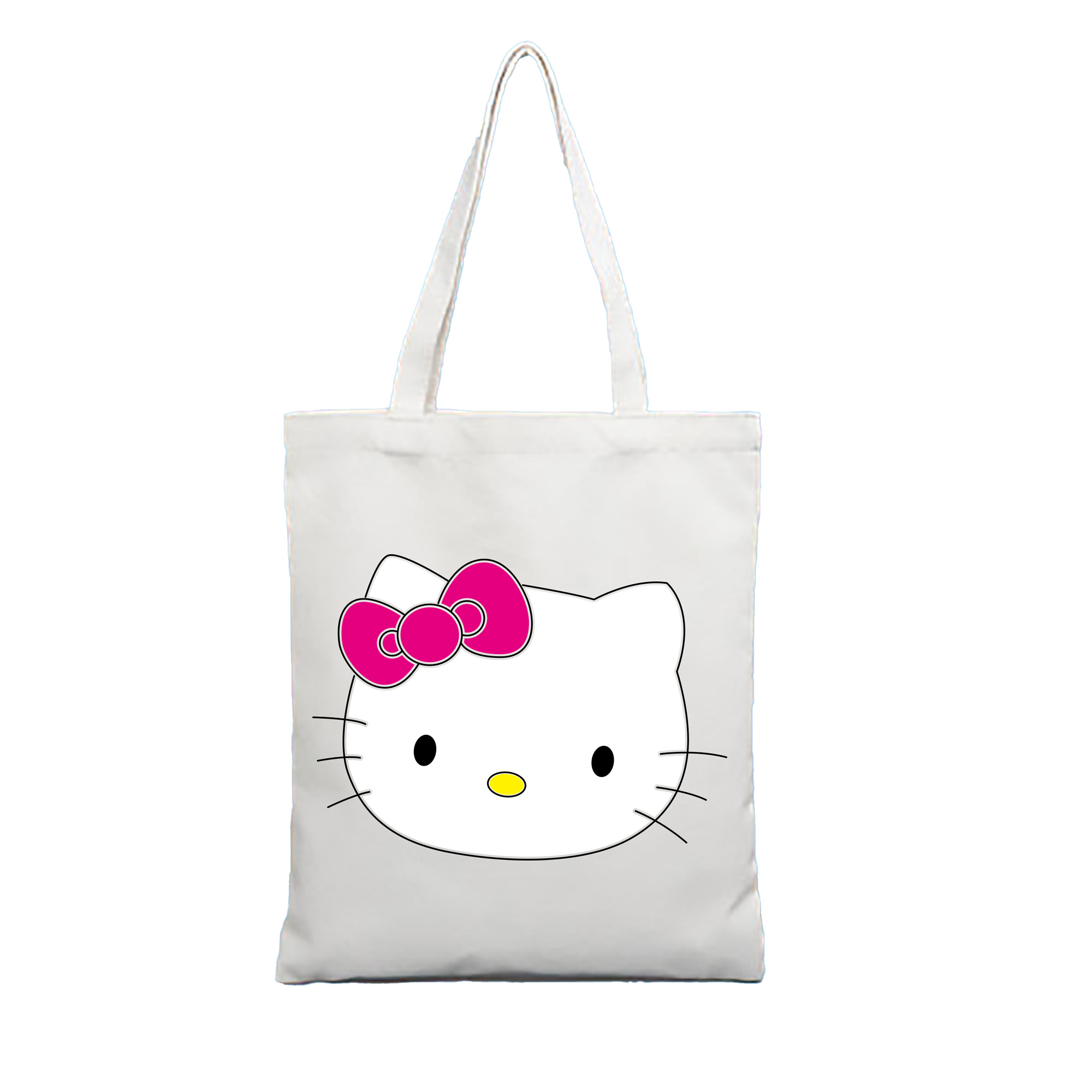 （画像用） Hello Kitty ハローキティ 縦型キャンバス生地手提げバッグ　トートバッグ