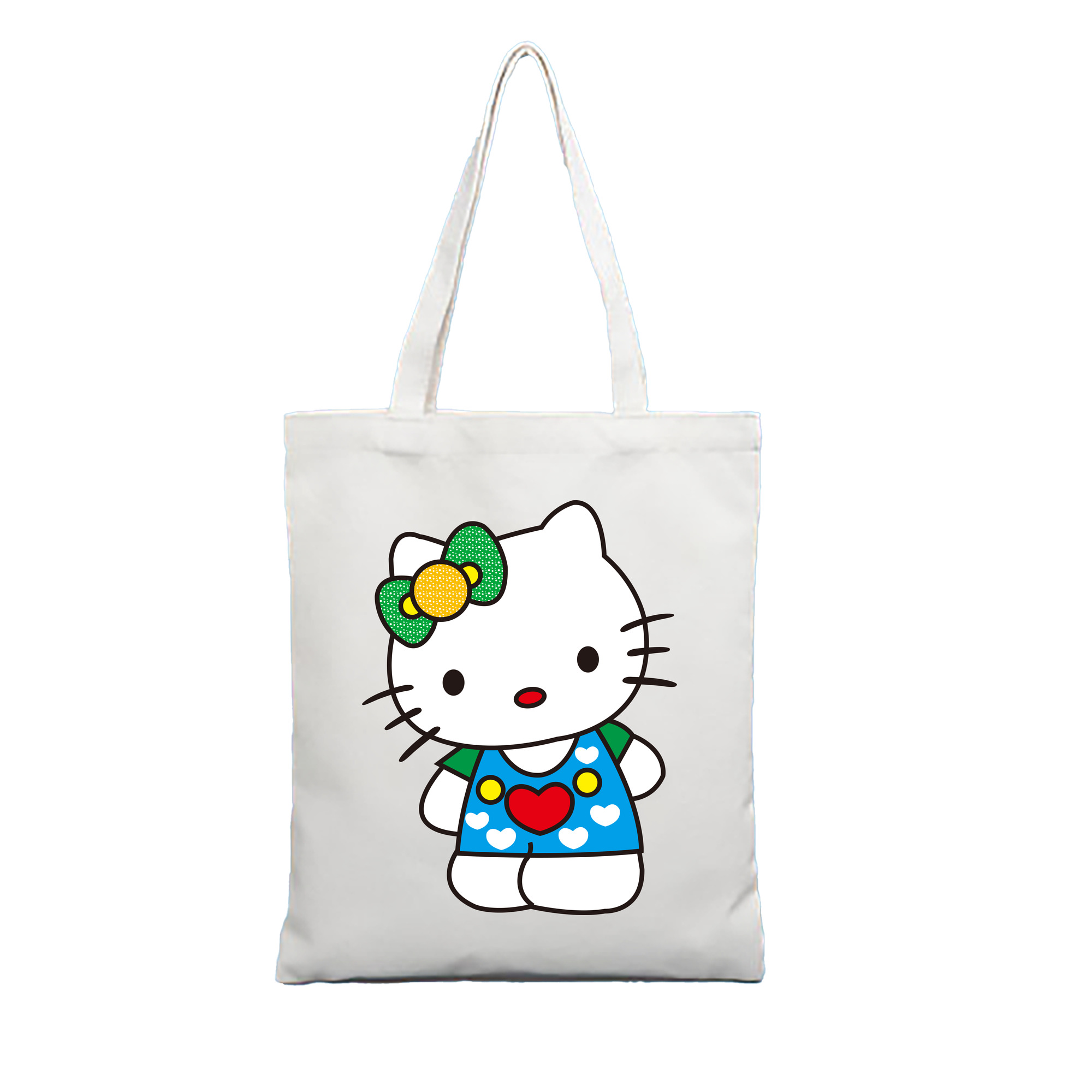 （画像用） Hello Kitty ハローキティ 縦型キャンバス生地手提げバッグ　トートバッグ