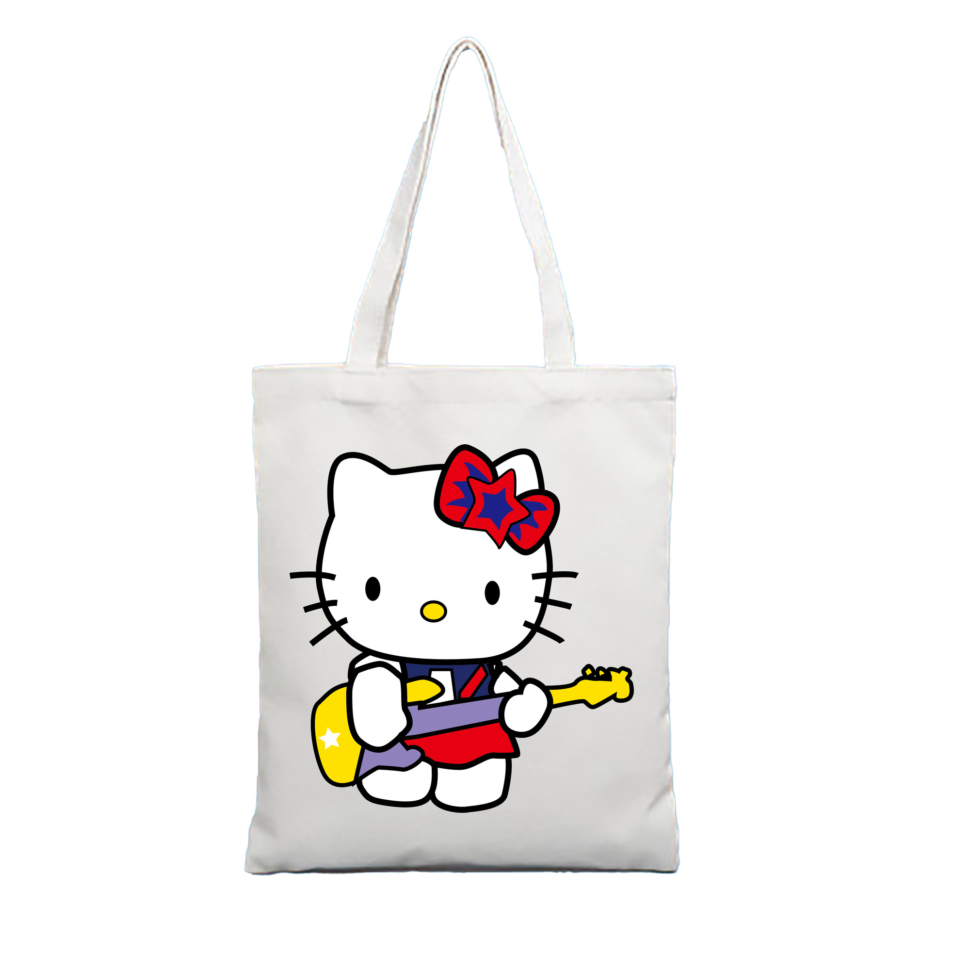 （画像用） Hello Kitty ハローキティ 縦型キャンバス生地手提げバッグ　トートバッグ