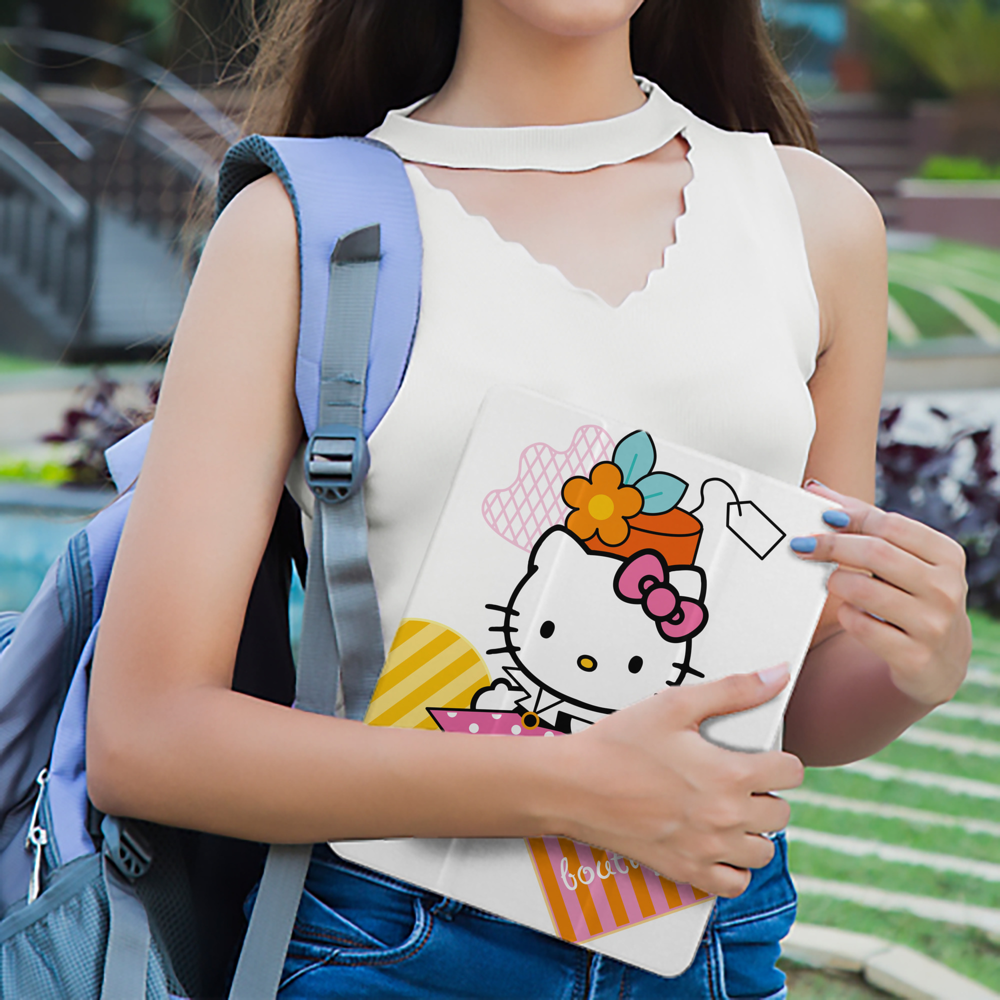 Hello Kitty ハローキティ IPad ケース ペン収納付き 三つ折りスタンド PUレザー×シリコン 対応機種9.5/10.5/10.9インチ