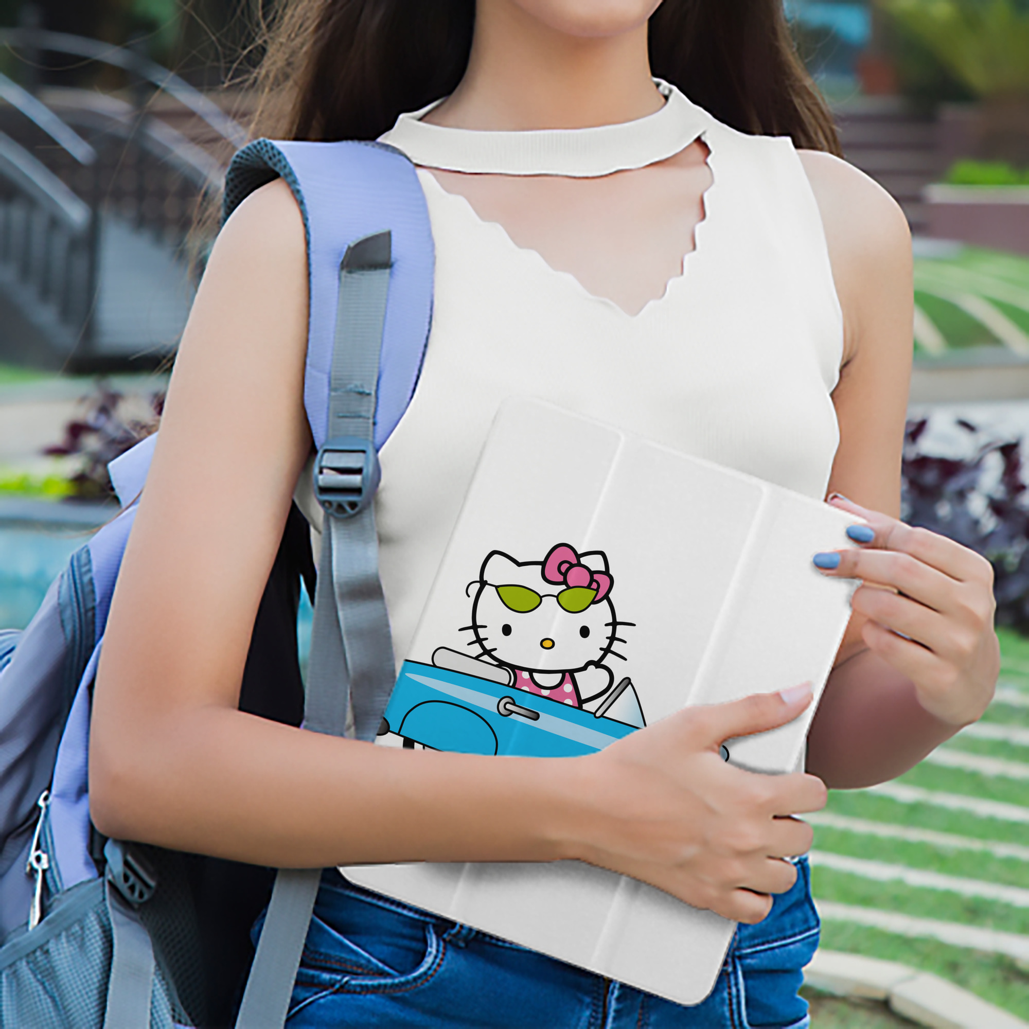 Hello Kitty ハローキティ IPad ケース ペン収納付き 三つ折りスタンド PUレザー×シリコン 対応機種9.5/10.5/10.9インチ